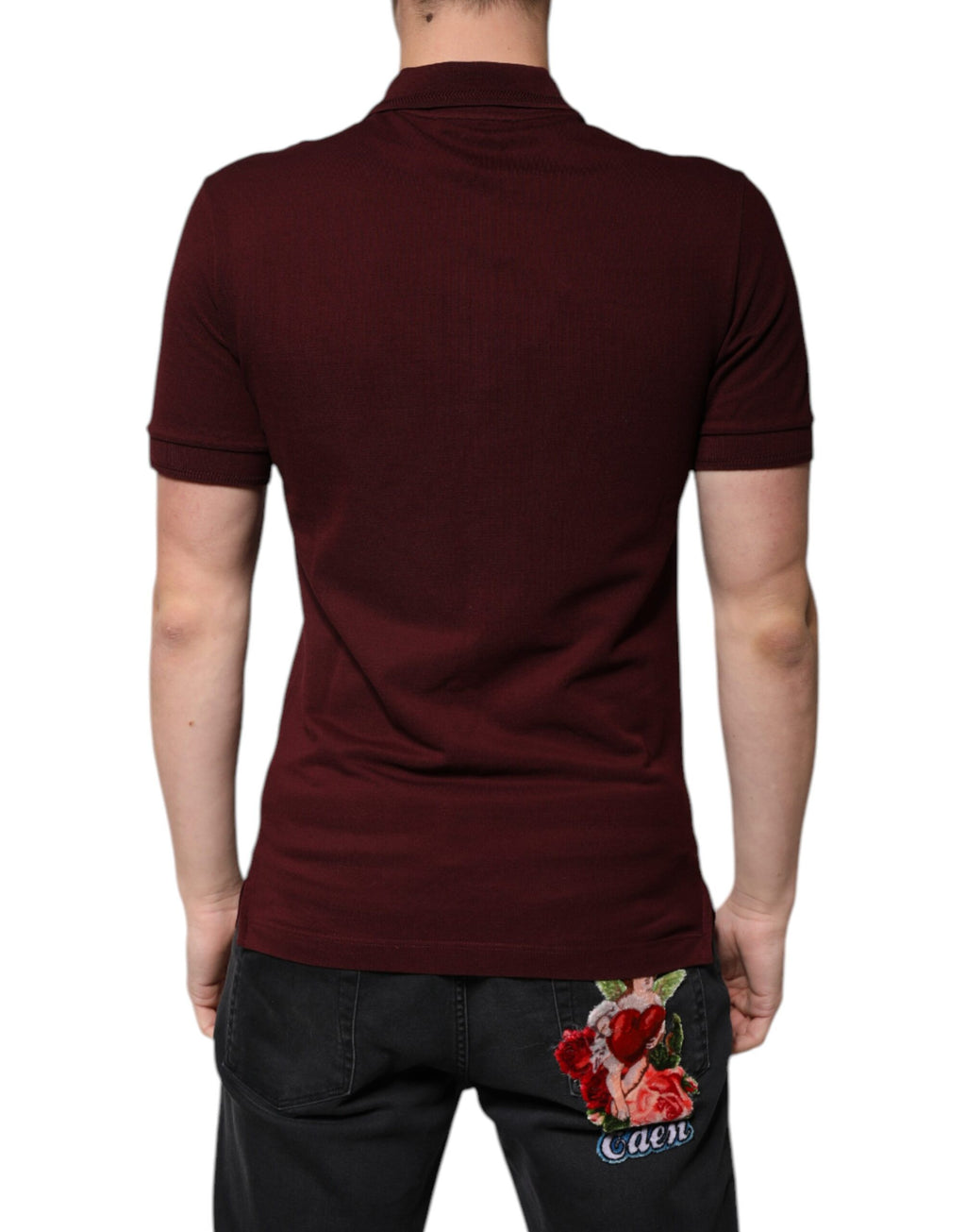 Dolce & Gabbana Red Polo Shirt for Men side view