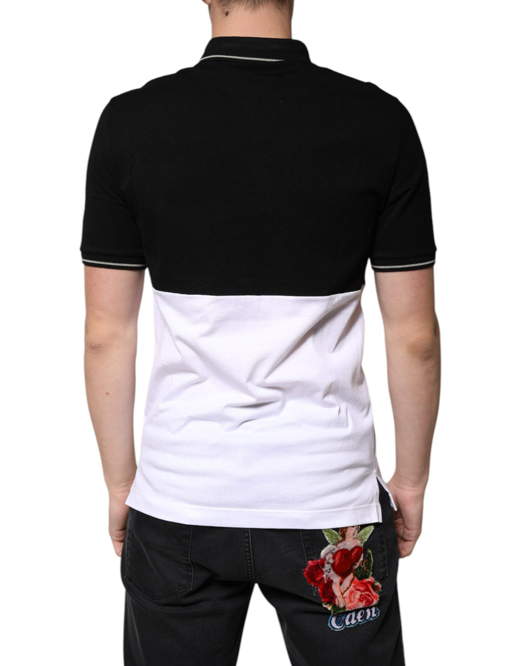 Dolce & Gabbana Black Polo Shirt for Men side view