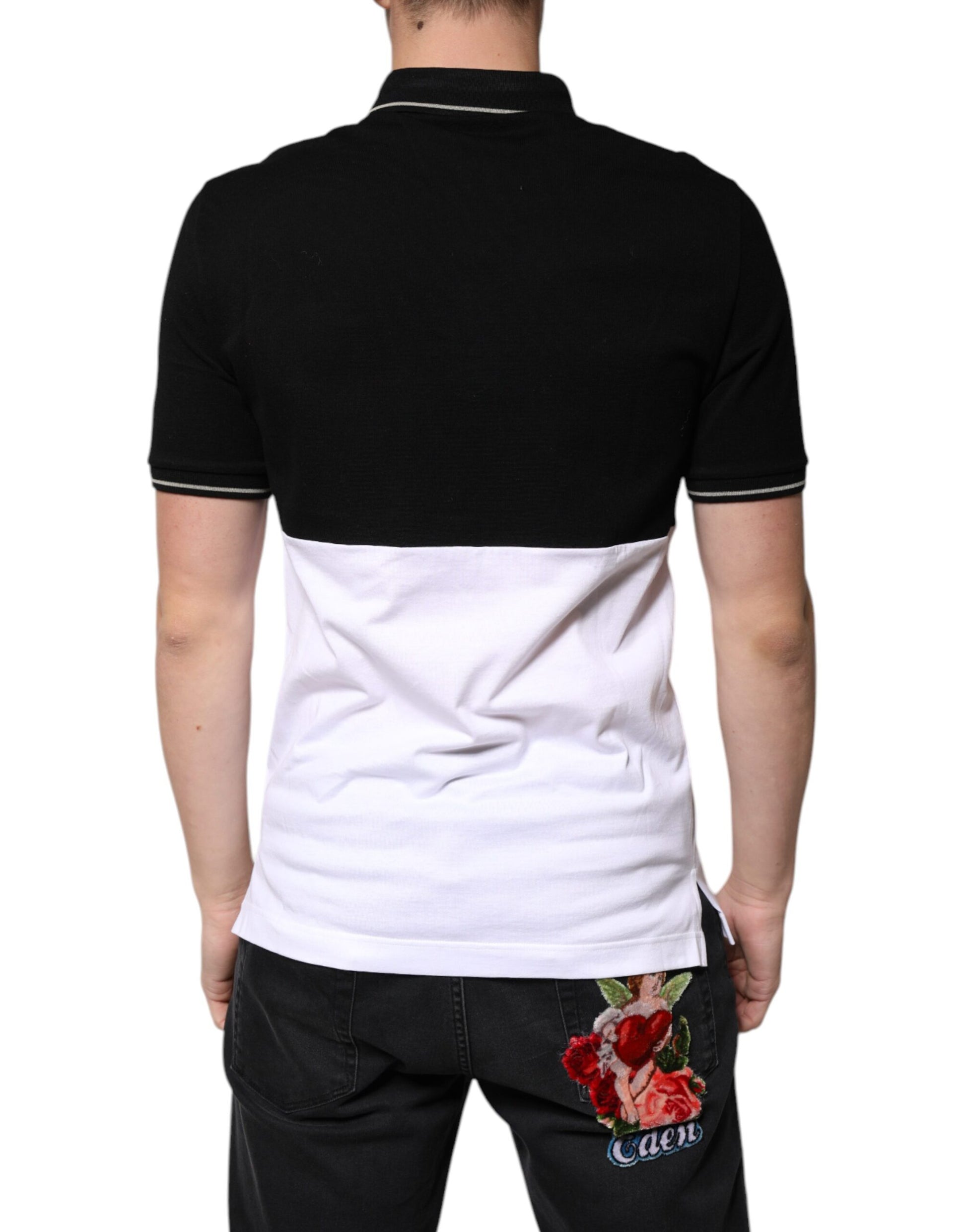 Dolce & Gabbana Black Polo Shirt for Men side view