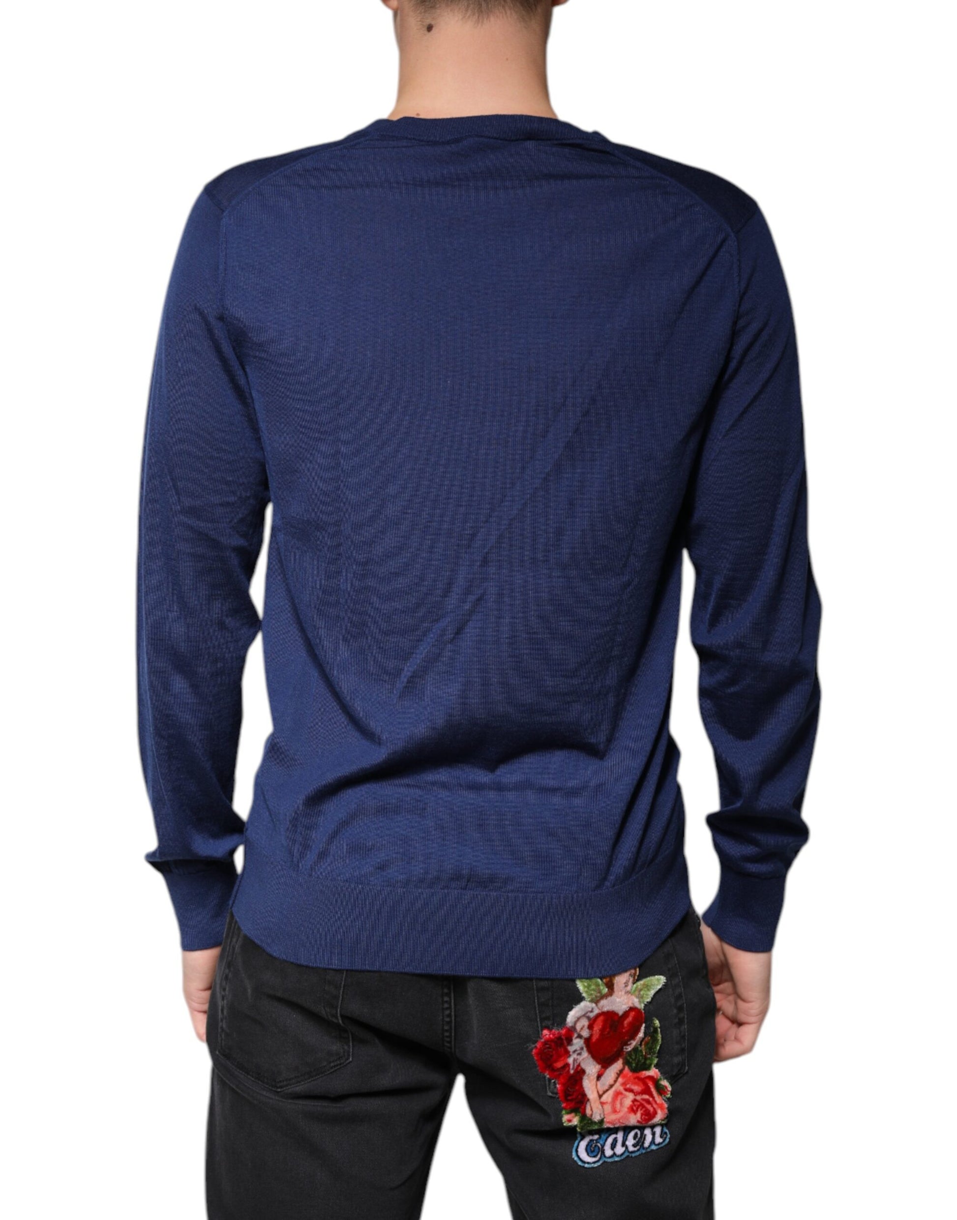 Dolce & Gabbana Blue Cashmere for Men side view