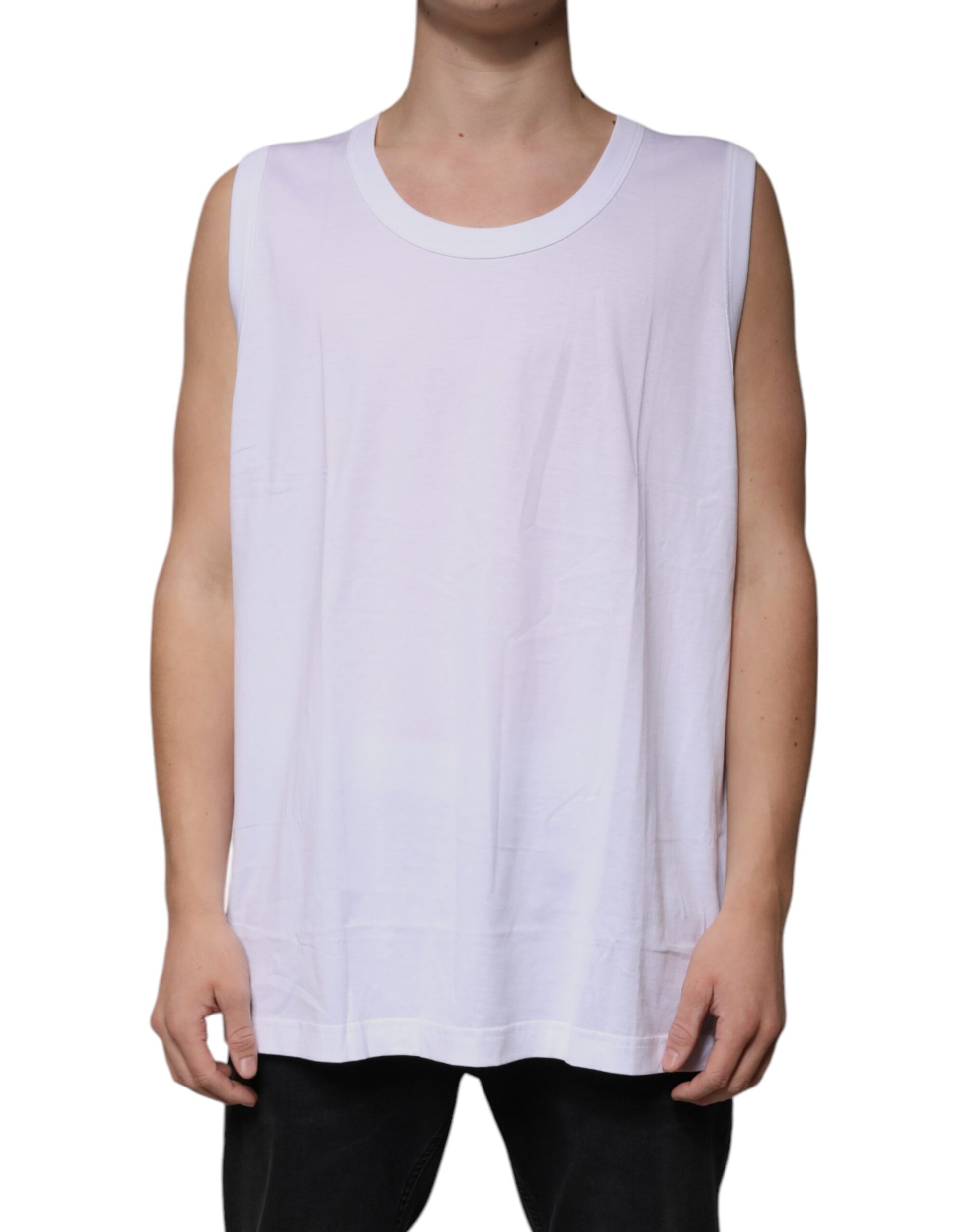 Dolce & Gabbana White Sleeveless T-Shirt for Men