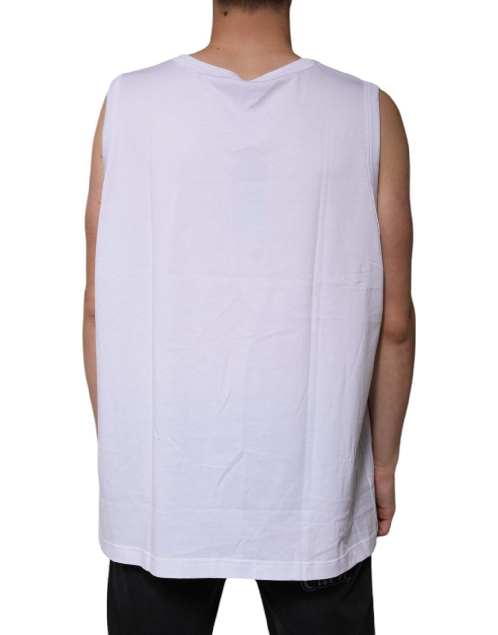 Dolce & Gabbana White Sleeveless T-Shirt for Men side view