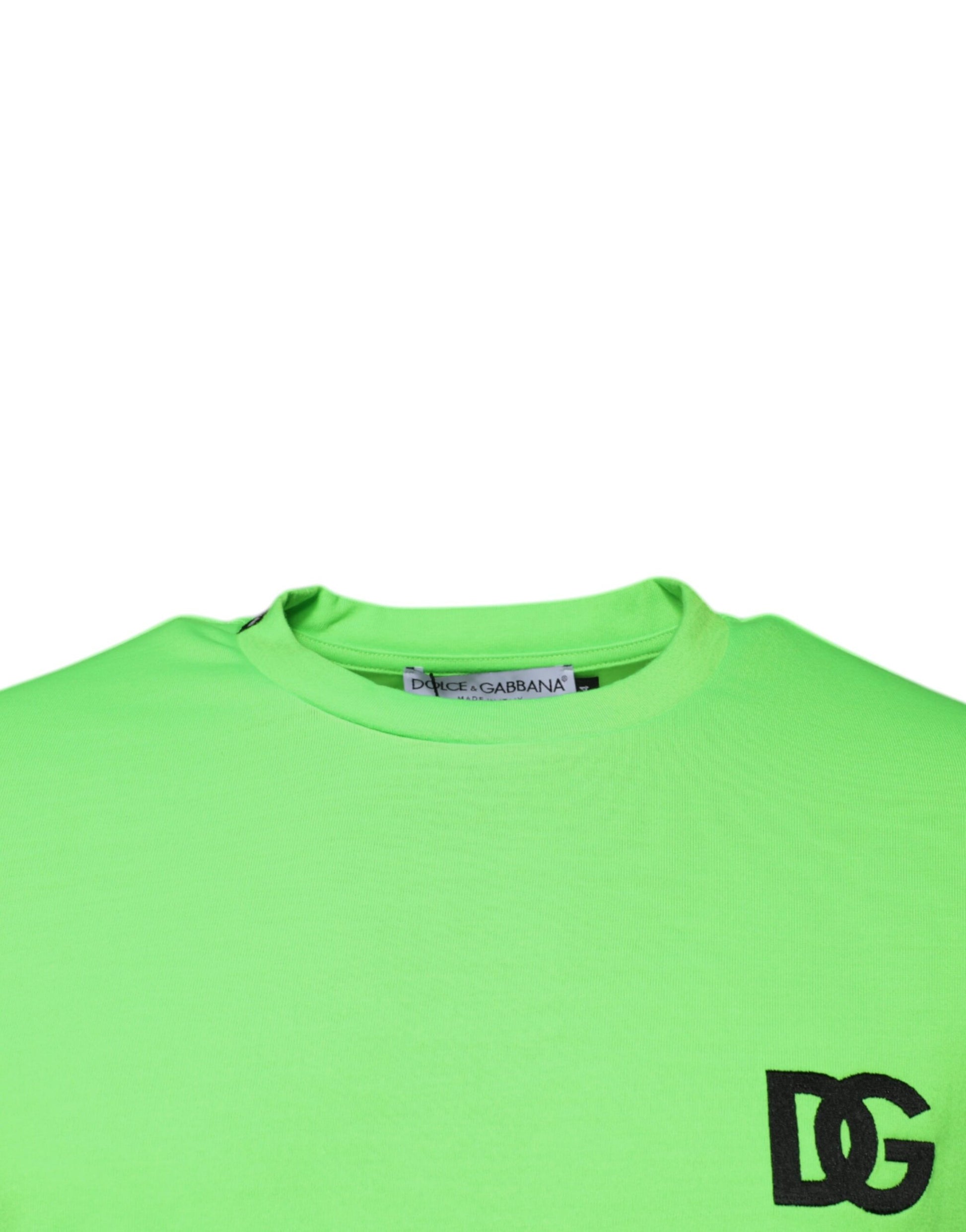 T-shirt col rond Dolce & Gabbana en polyester vert avec logo