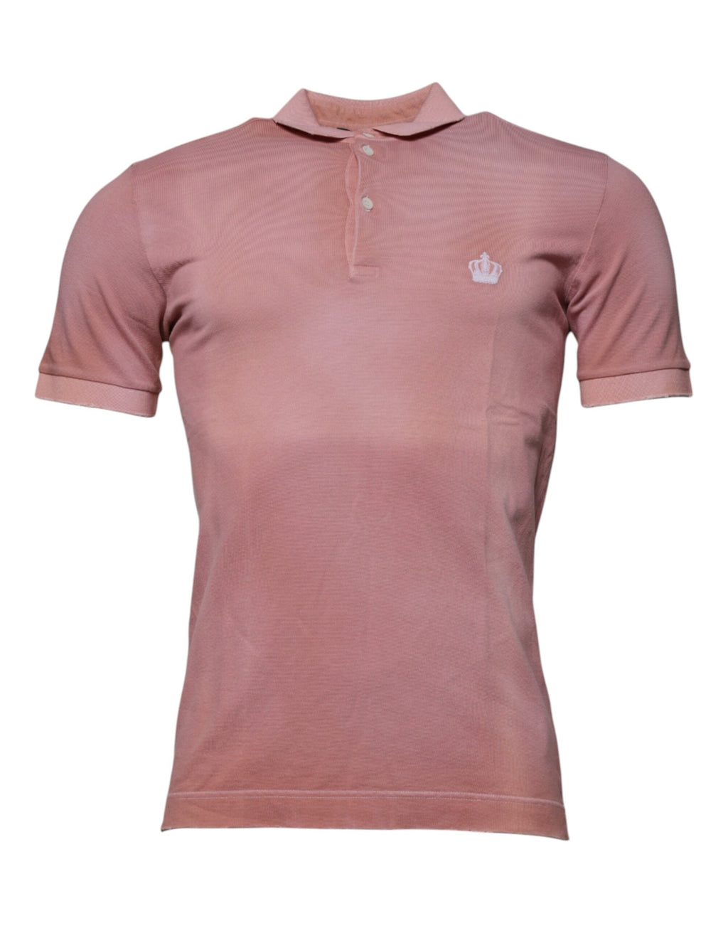 Polo à manches courtes Dolce & Gabbana rose avec col orné d'une couronne
