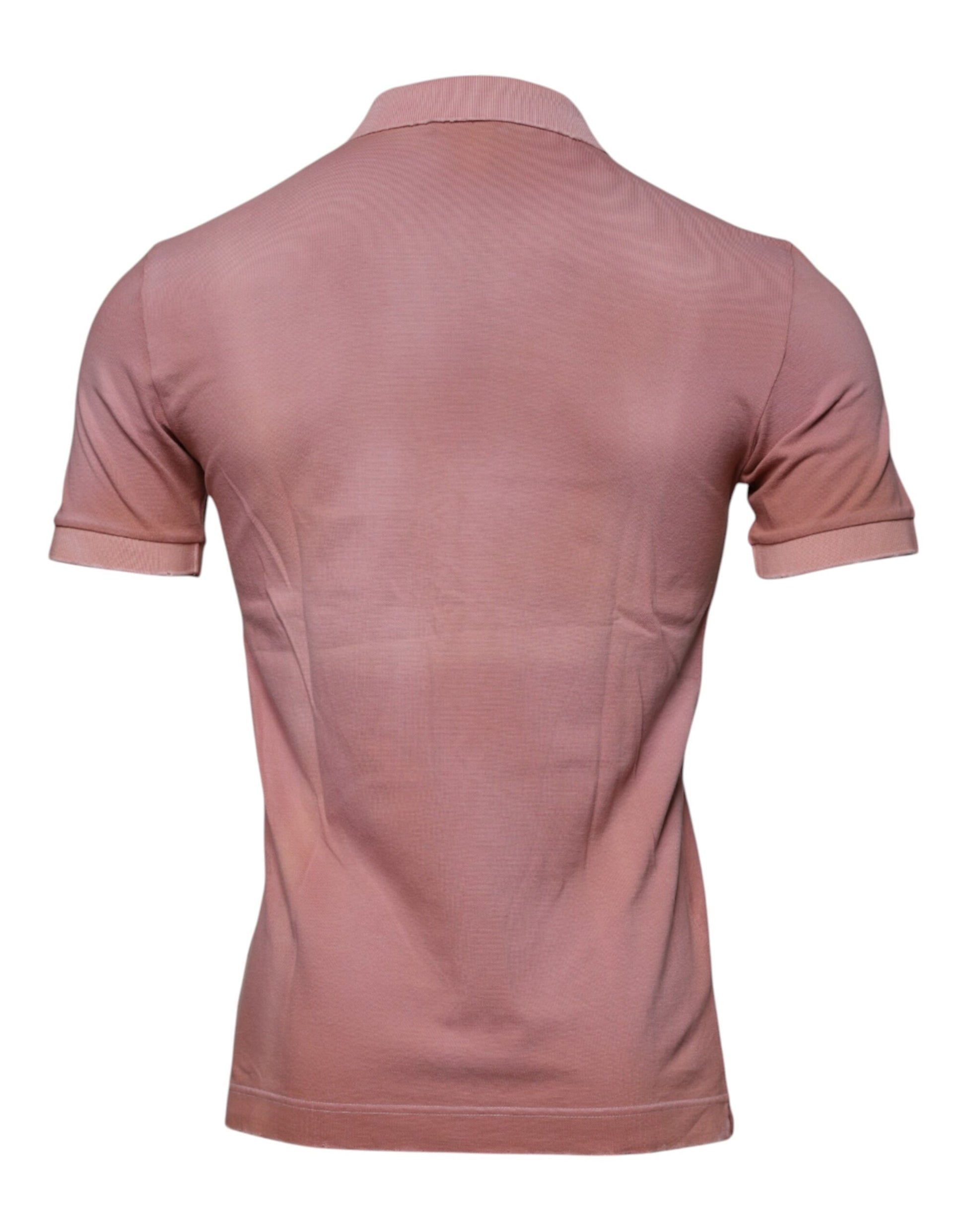 Polo à manches courtes Dolce & Gabbana rose avec col orné d'une couronne