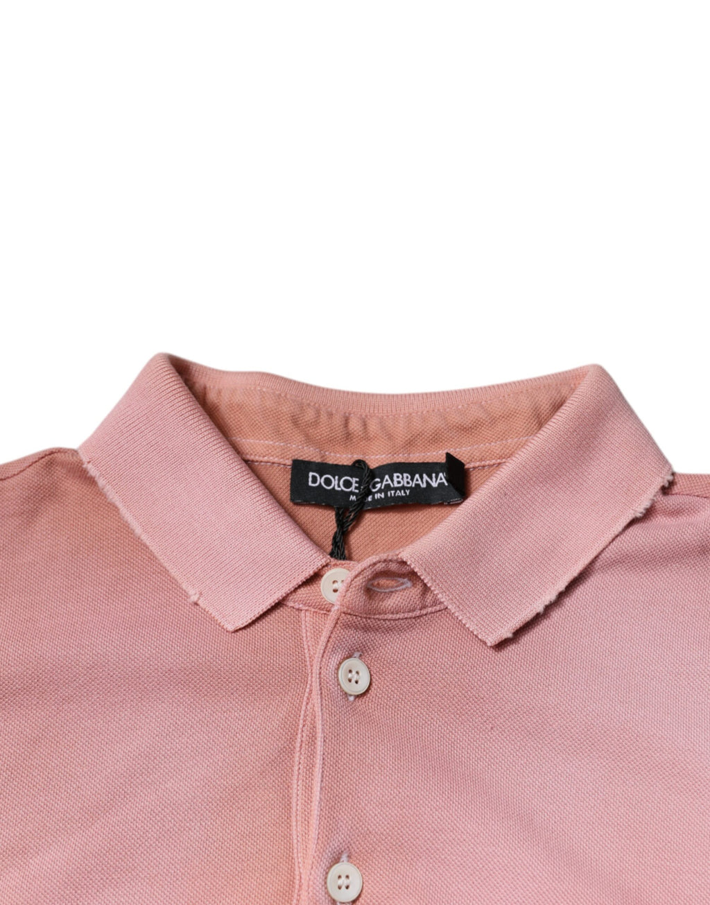 Polo à manches courtes Dolce & Gabbana rose avec col orné d'une couronne