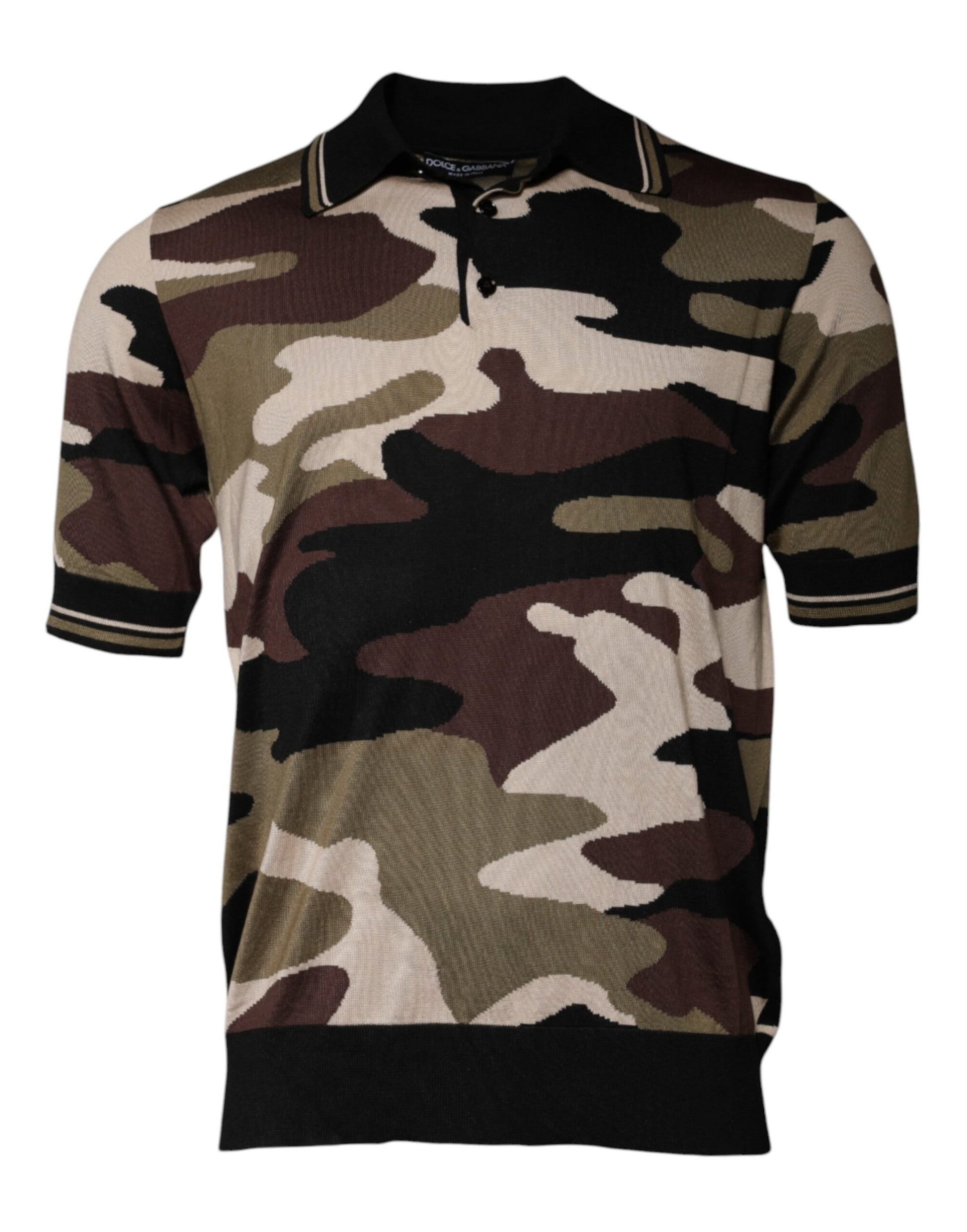 Polo Dolce & Gabbana multicolore à col et imprimé camouflage