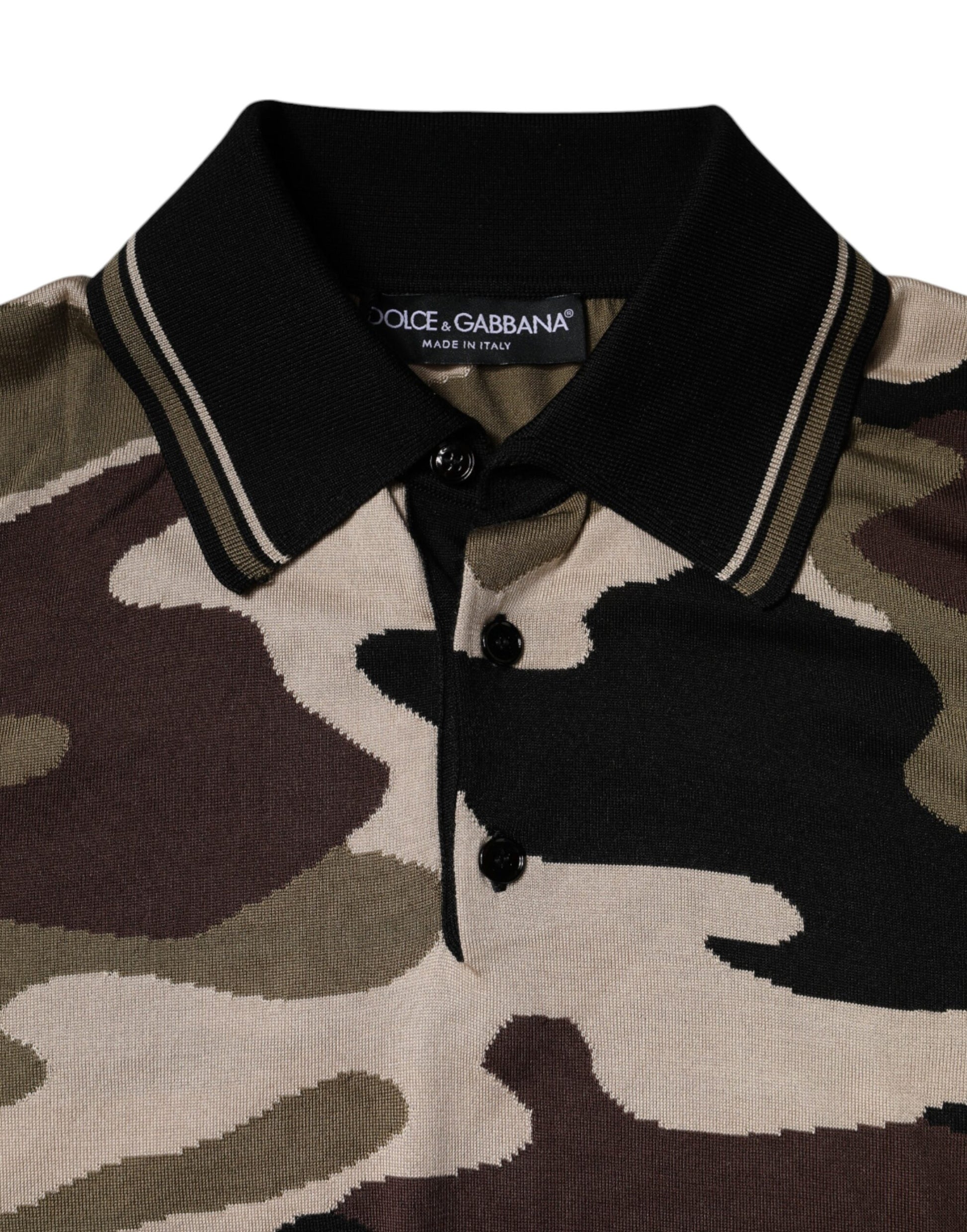 Polo Dolce & Gabbana multicolore à col et imprimé camouflage