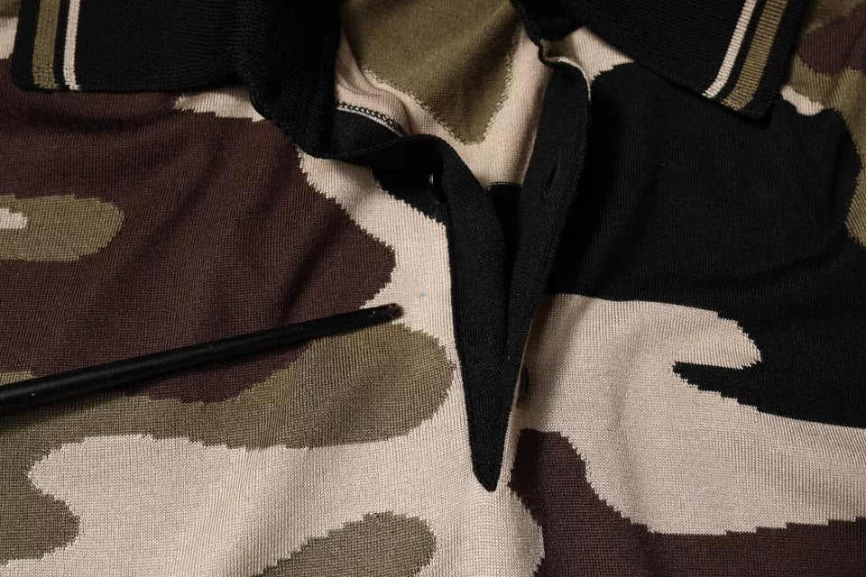 Polo Dolce & Gabbana multicolore à col et imprimé camouflage