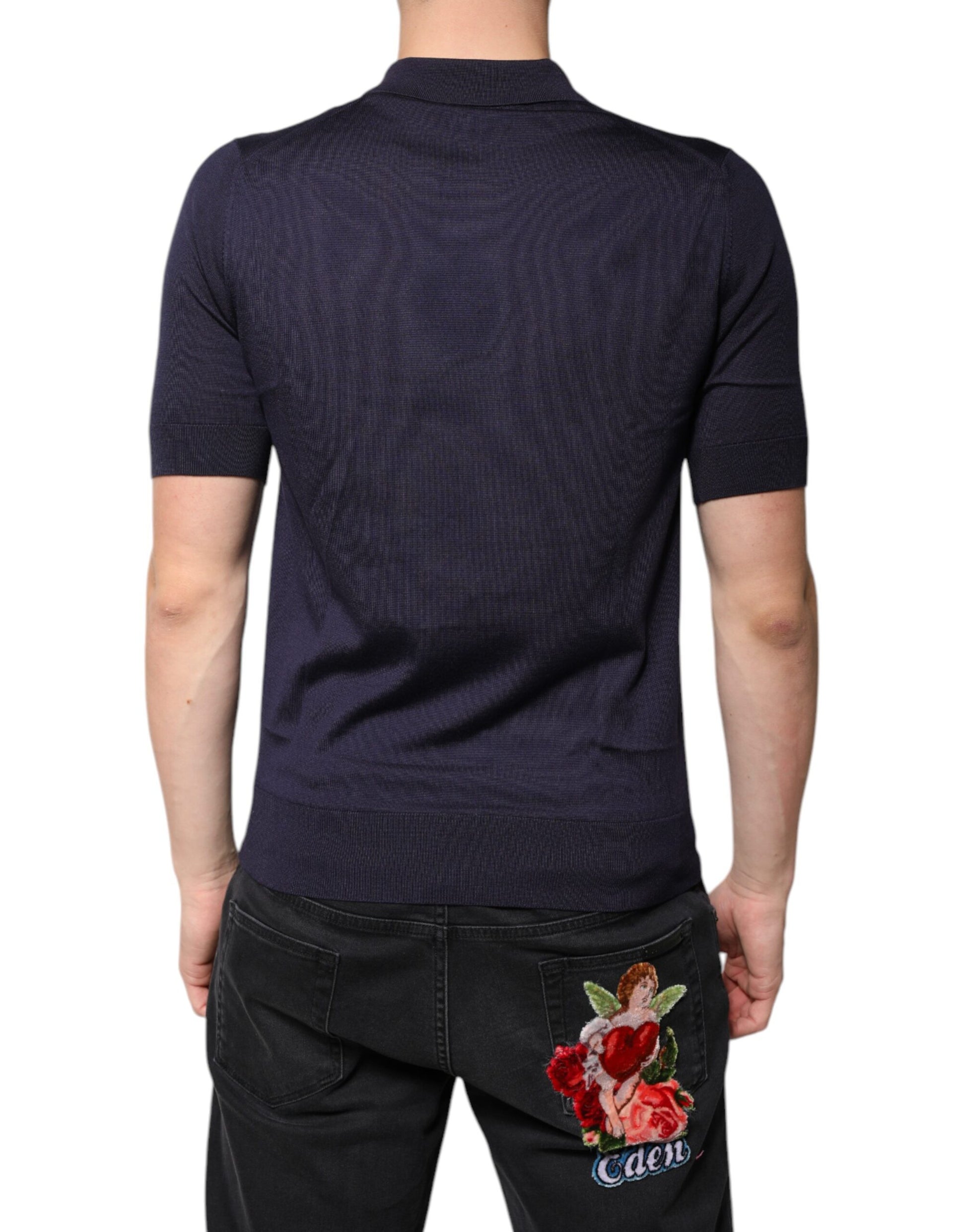 Dolce & Gabbana Blue Polo Shirt for Men side view