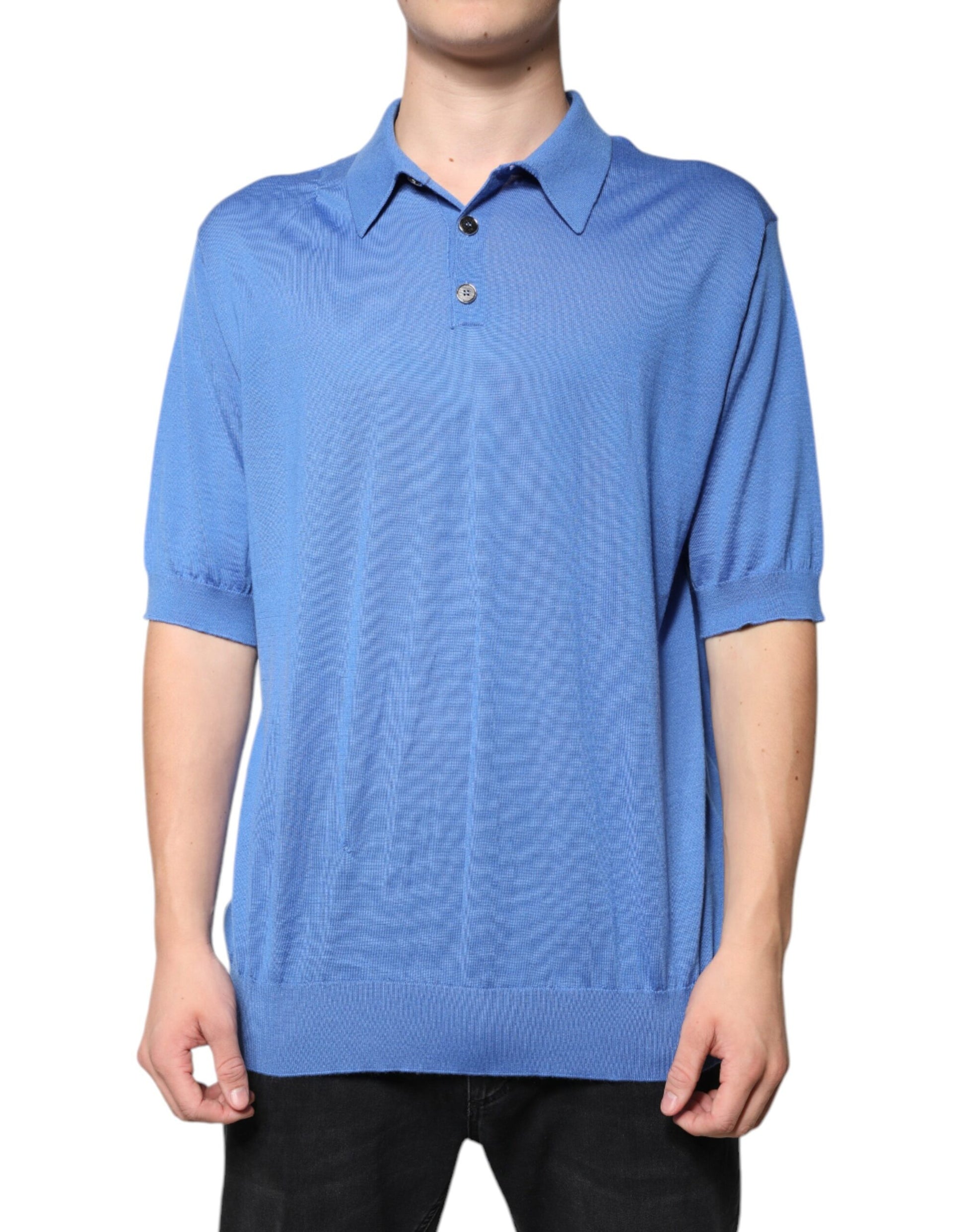 T-shirt polo Dolce & Gabbana à manches courtes et col bleu