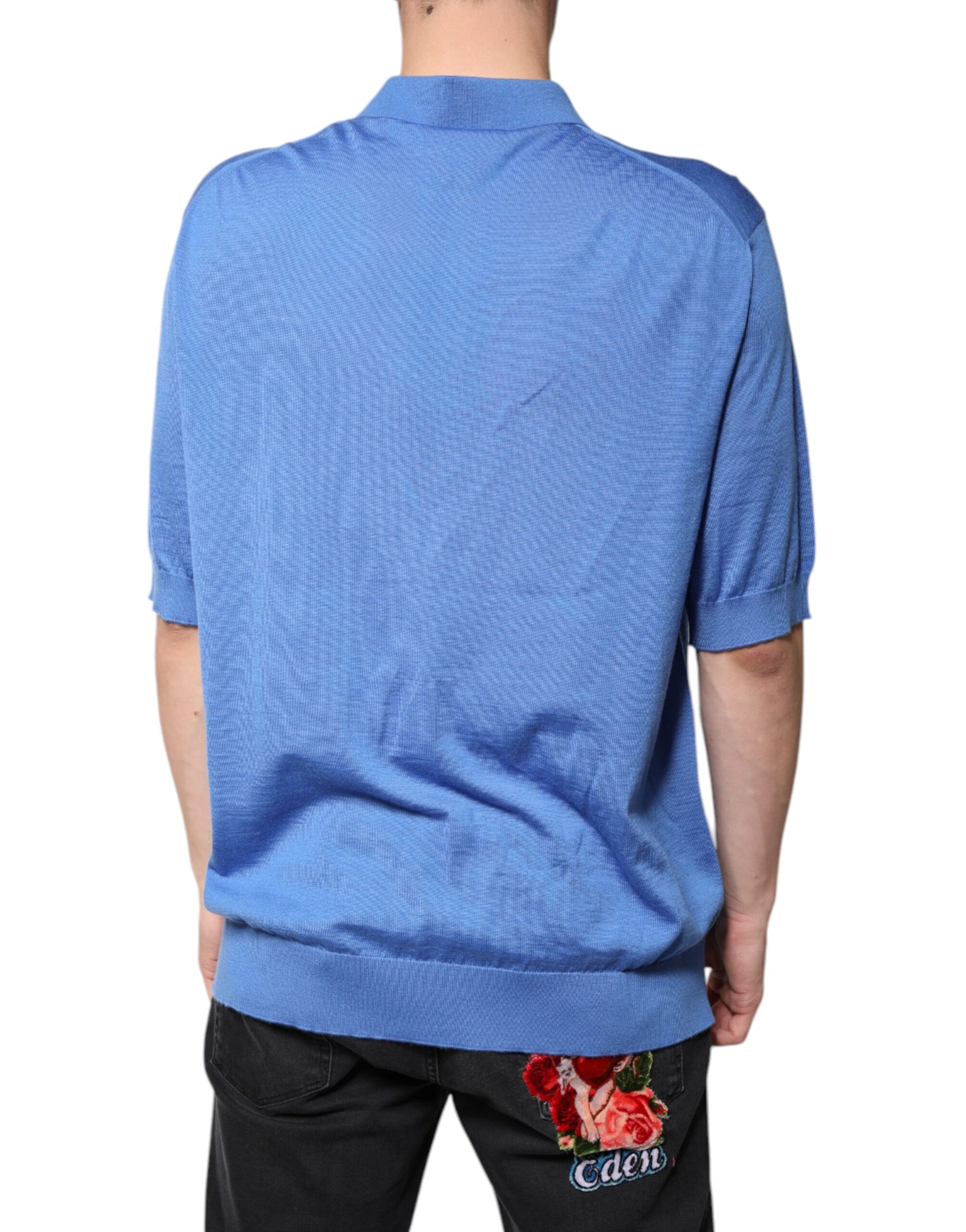T-shirt polo Dolce & Gabbana à manches courtes et col bleu