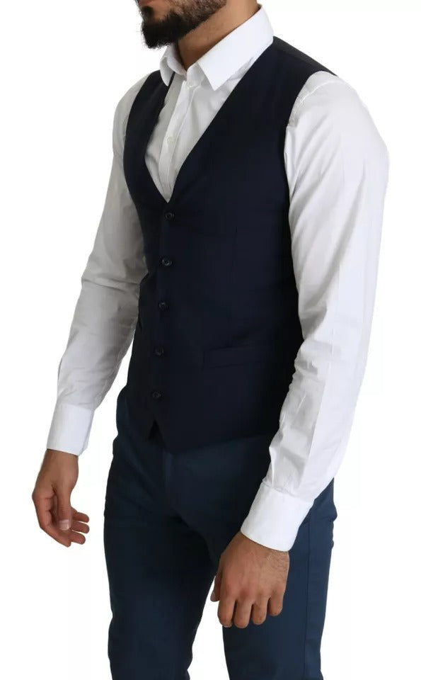 Dolce & Gabbana Blue Waistcoats for Men side view