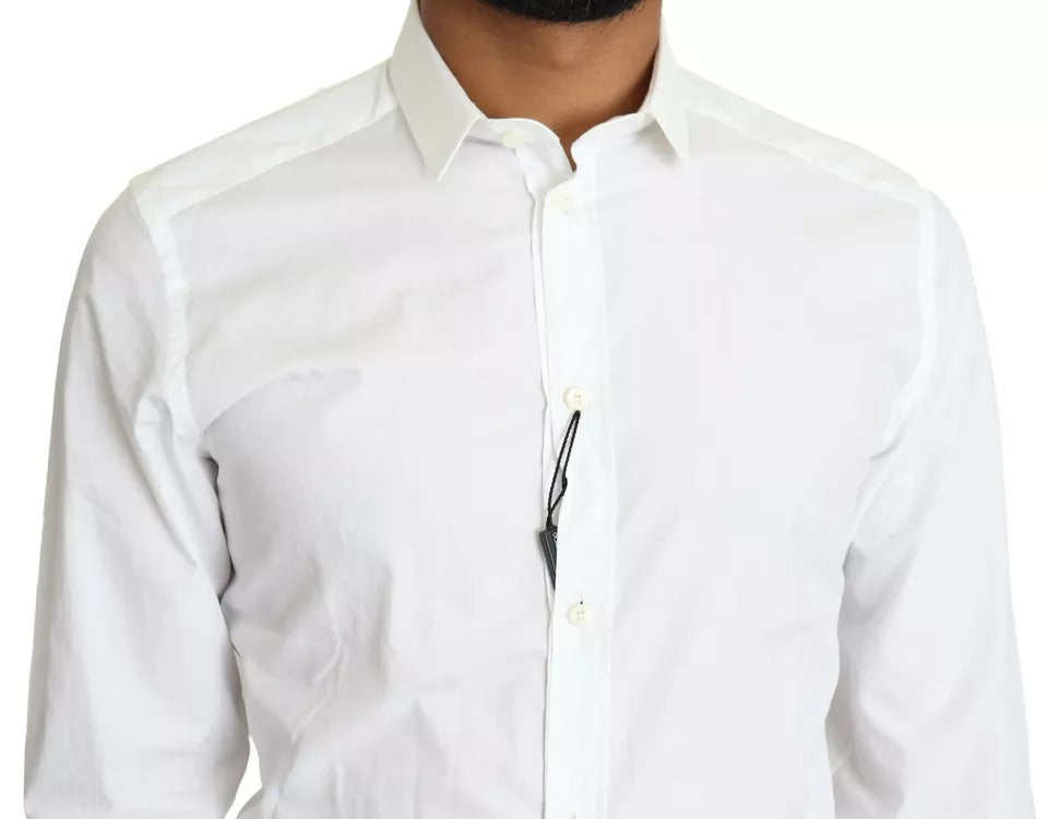 Dolce & Gabbana Chemise Habillée Coton Blanc Doré