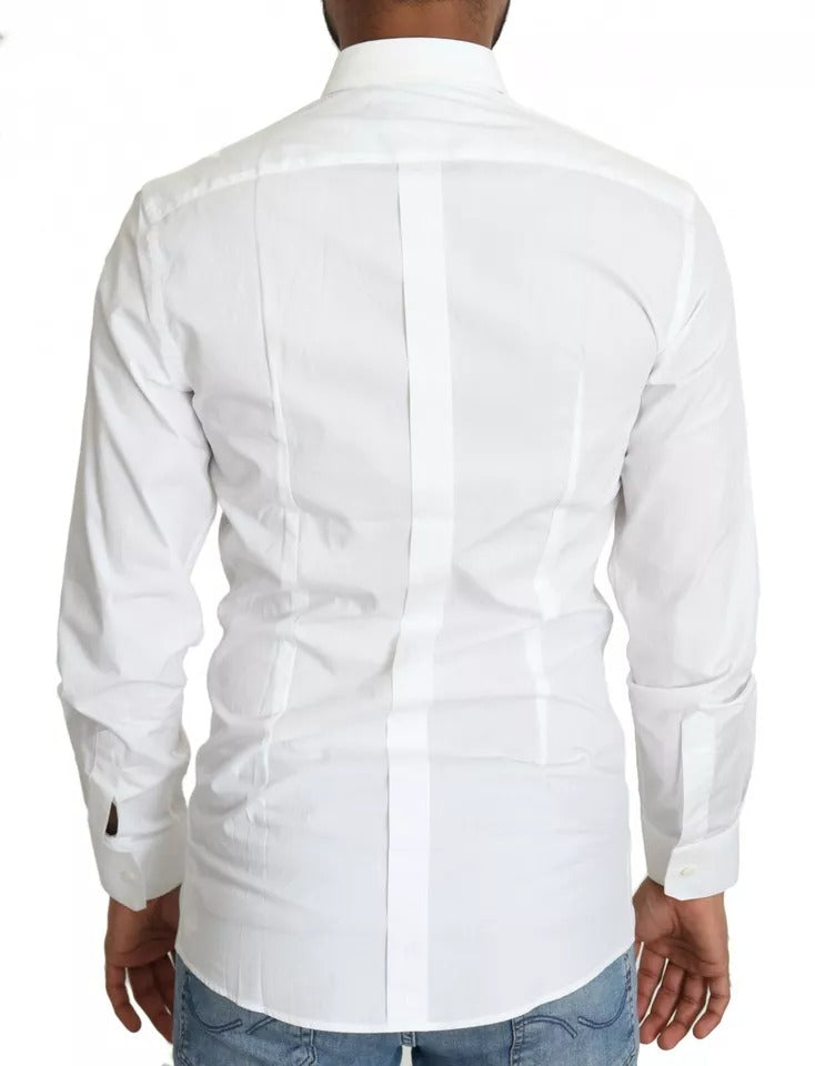 Dolce & Gabbana Chemise Habillée Coton Blanc Doré