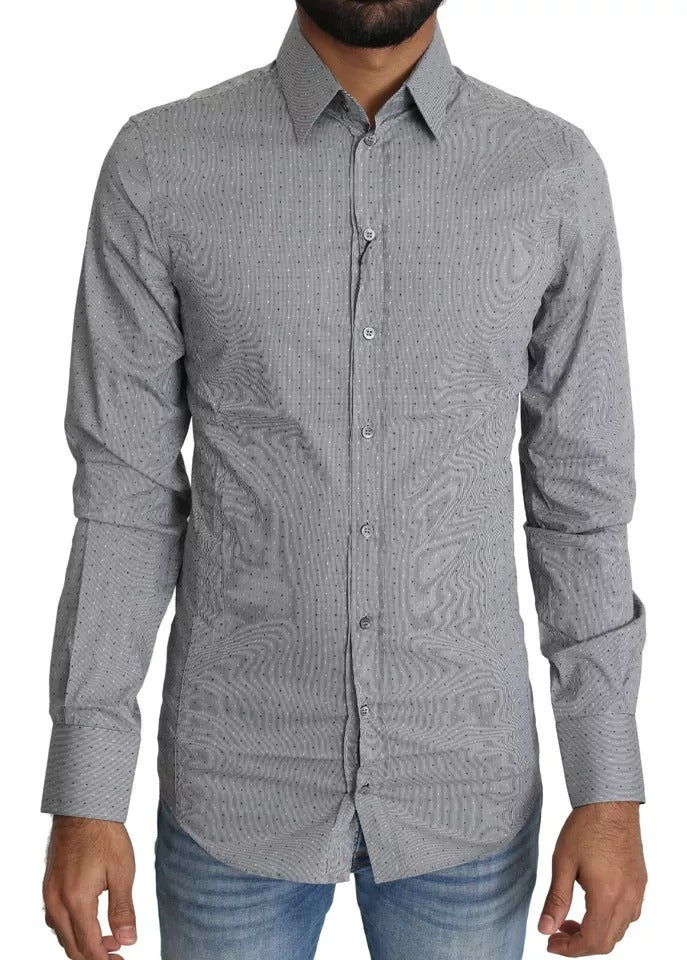 Dolce & Gabbana Grey Dress Shirt for Men side view
