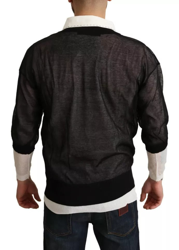 Dolce & Gabbana Black Long Sleeve T-Shirt for Men detail view