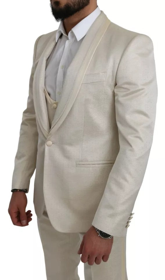 Dolce & Gabbana Beige Three Piece Suits for Men side view