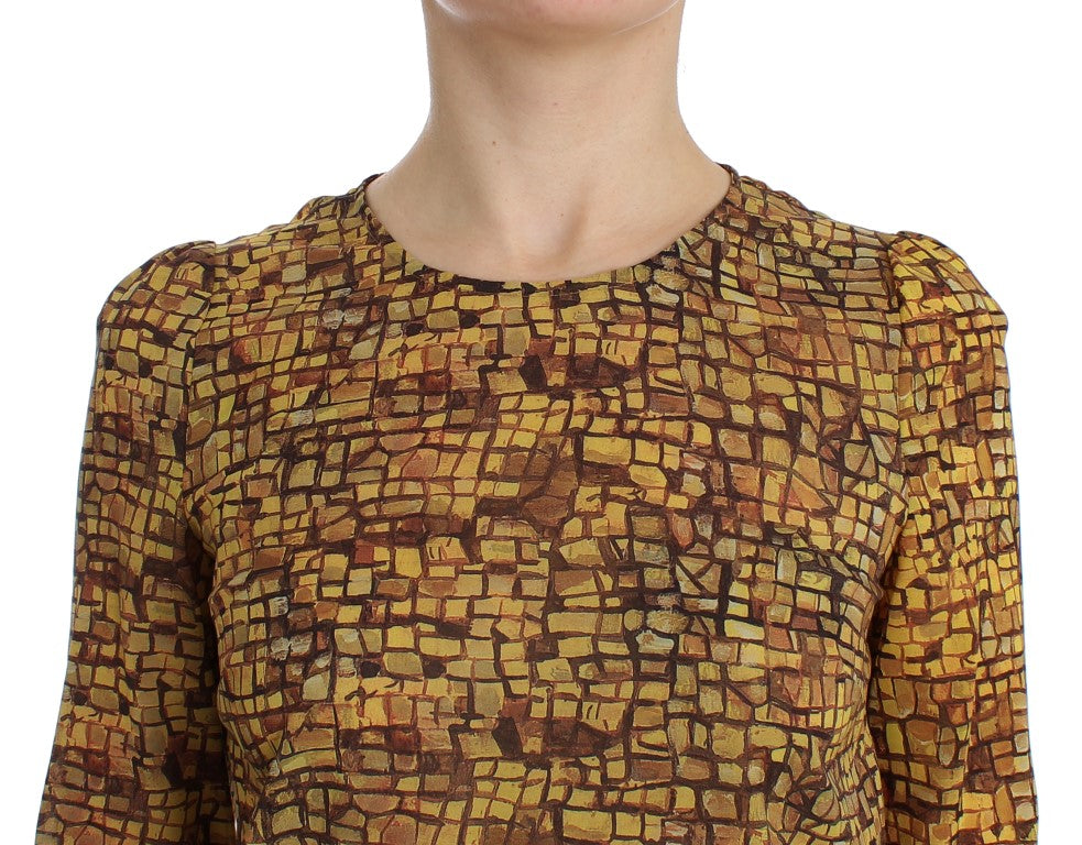 Chemisier en soie à imprimé mosaïque multicolore Dolce & Gabbana
