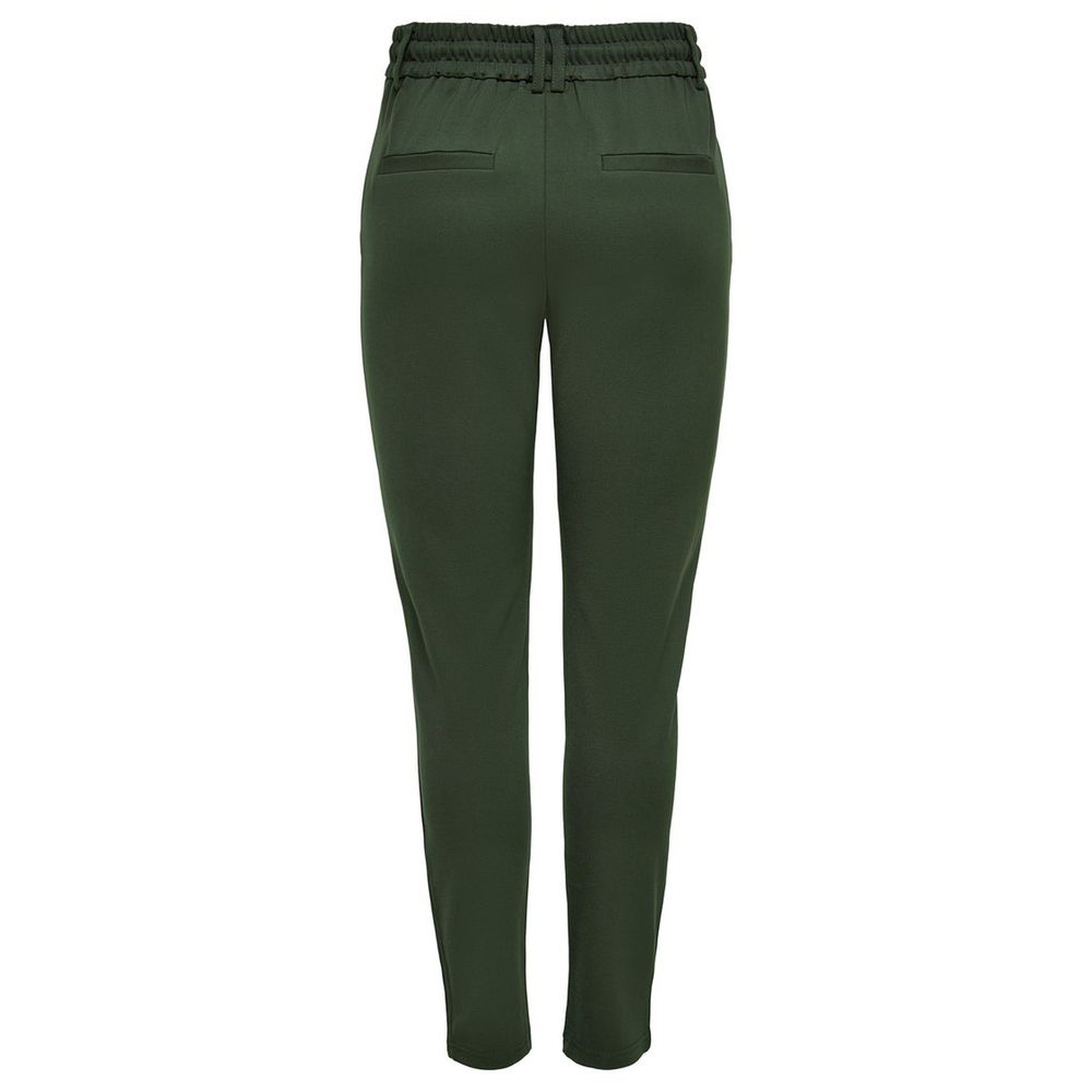 Pantalon décontracté en viscose verte uniquement