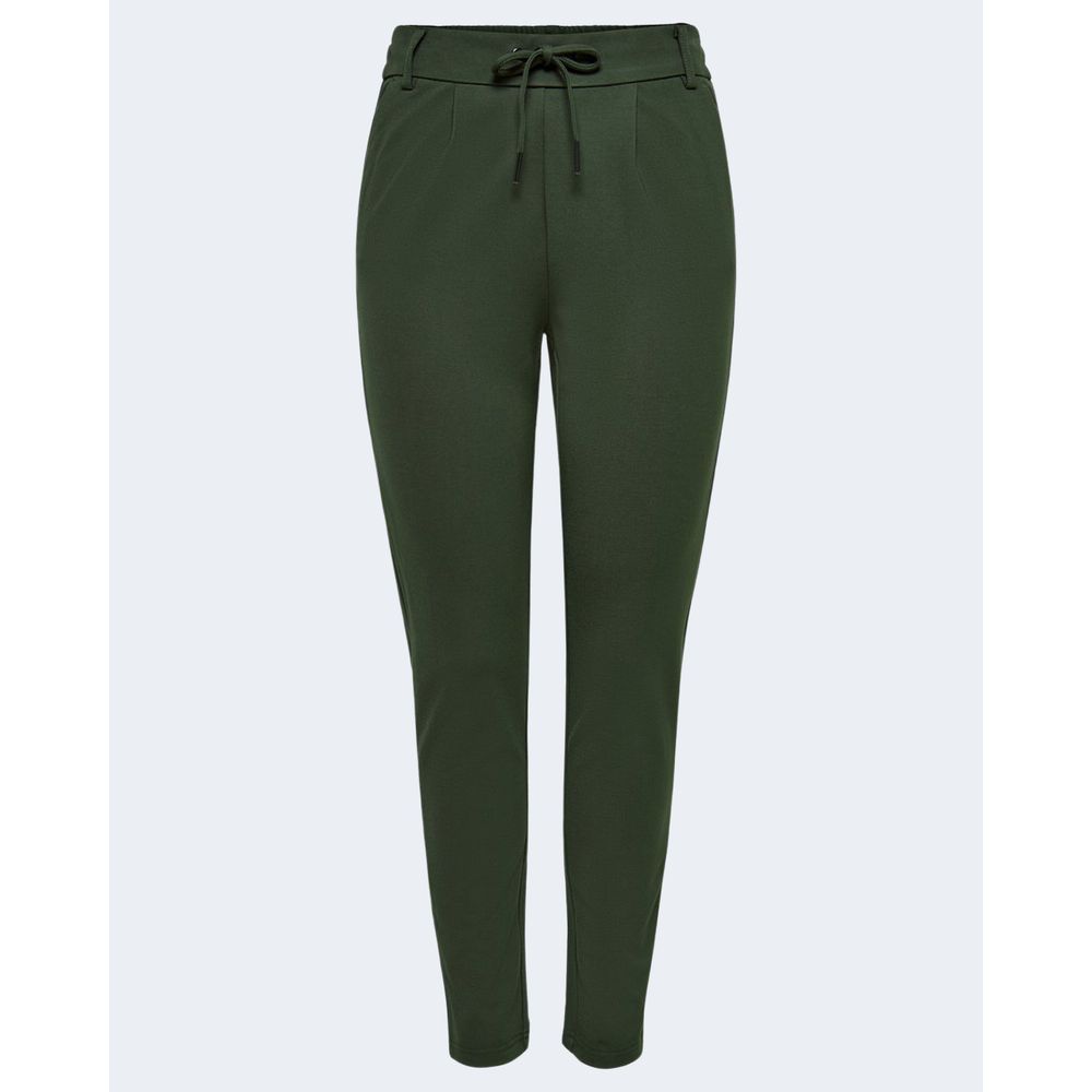 Pantalon décontracté en viscose verte uniquement