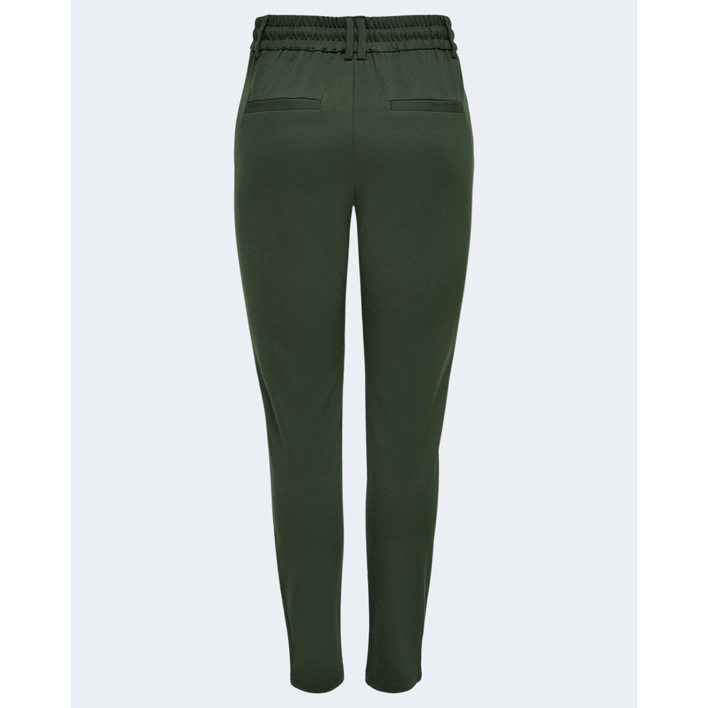 Pantalon décontracté en viscose verte uniquement