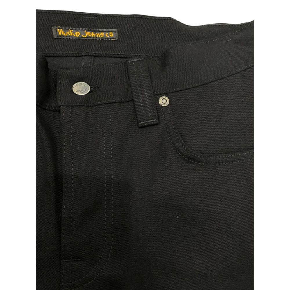 Nudie Jeans Black Slim Fit Jeans for Men detail view