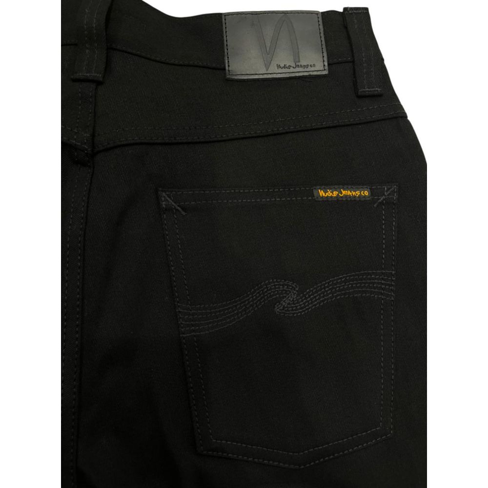 Nudie Jeans Black Slim Fit Jeans for Men side view