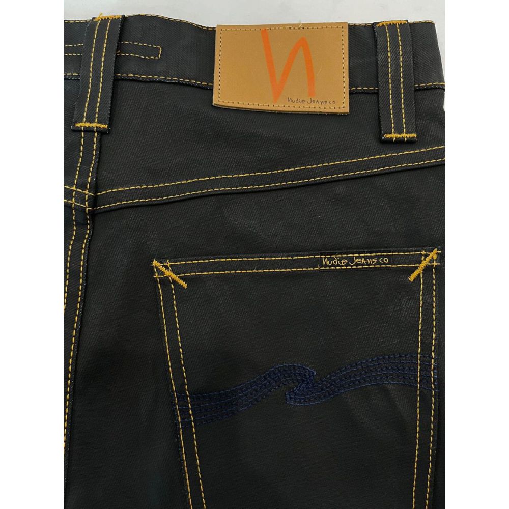 Nudie Jeans Black Jeans for Men side view