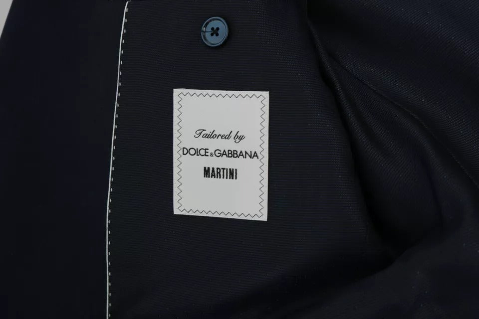 Dolce & Gabbana Blauer Wolle MARTINI Blazer Weste 2-Teiler