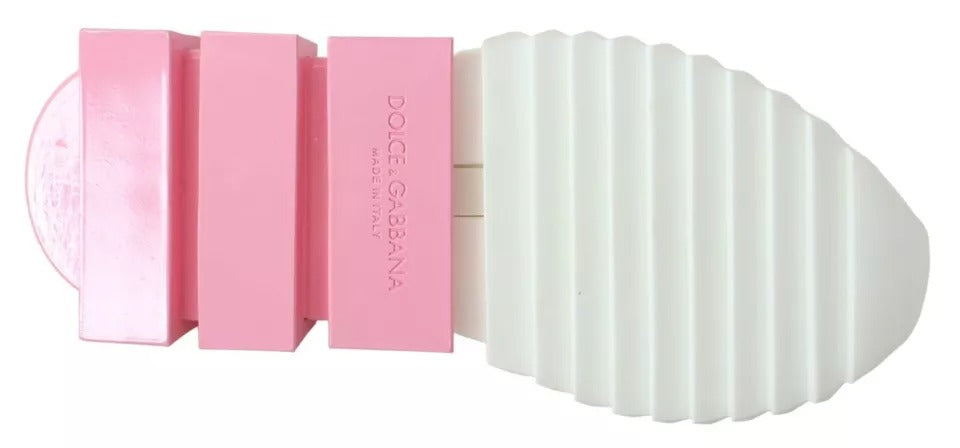 Chaussures Baskets Dolce & Gabbana Sorrento Logo Rose Blanc
