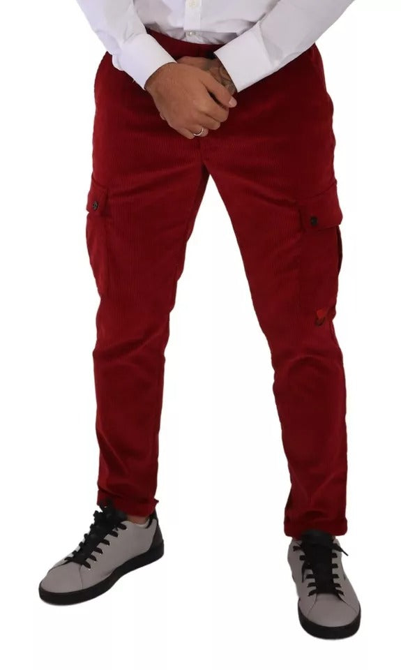 Dolce & Gabbana Red Cargo Pants for Men detail view