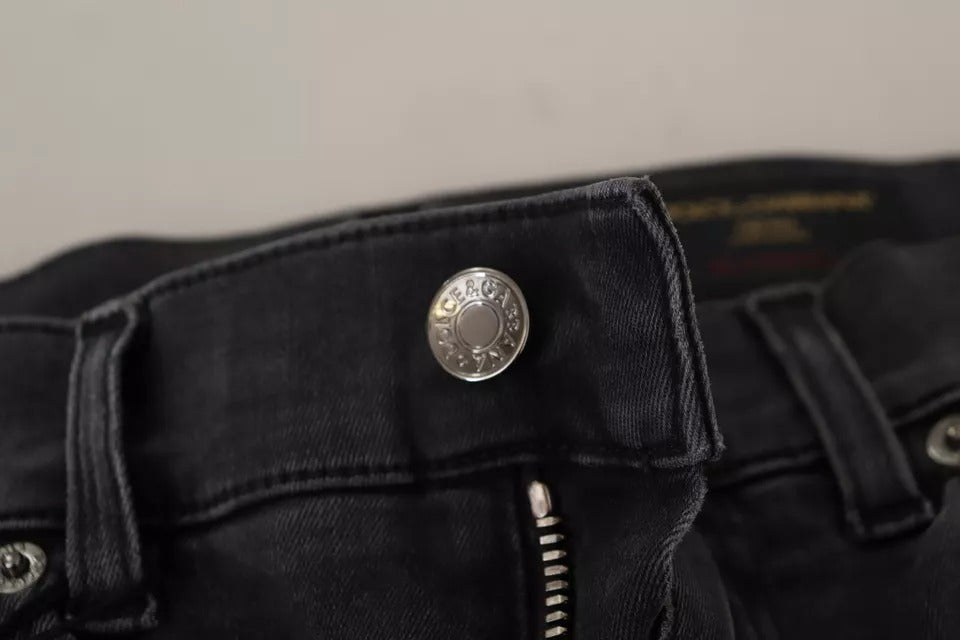 Dolce & Gabbana Grey Skinny Jeans for Men detail view