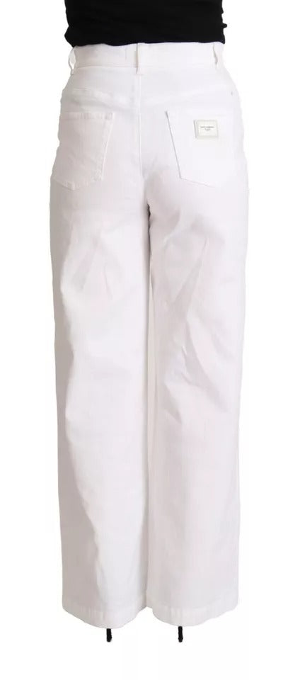 Dolce & Gabbana White Straight Leg Jeans for Women side view