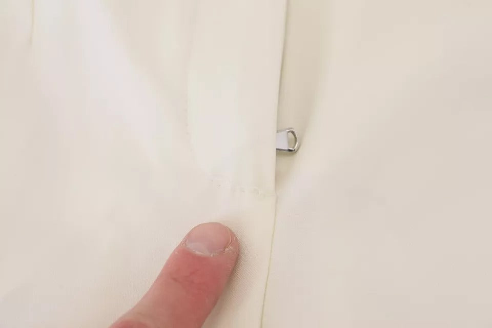 Pantalon fuselé en laine taille haute blanc Dolce & Gabbana