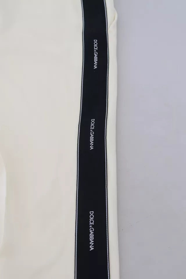 Pantalon fuselé en laine taille haute blanc Dolce & Gabbana