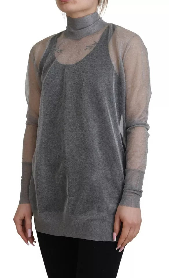 Dolce & Gabbana Grey Turtleneck for Women side view
