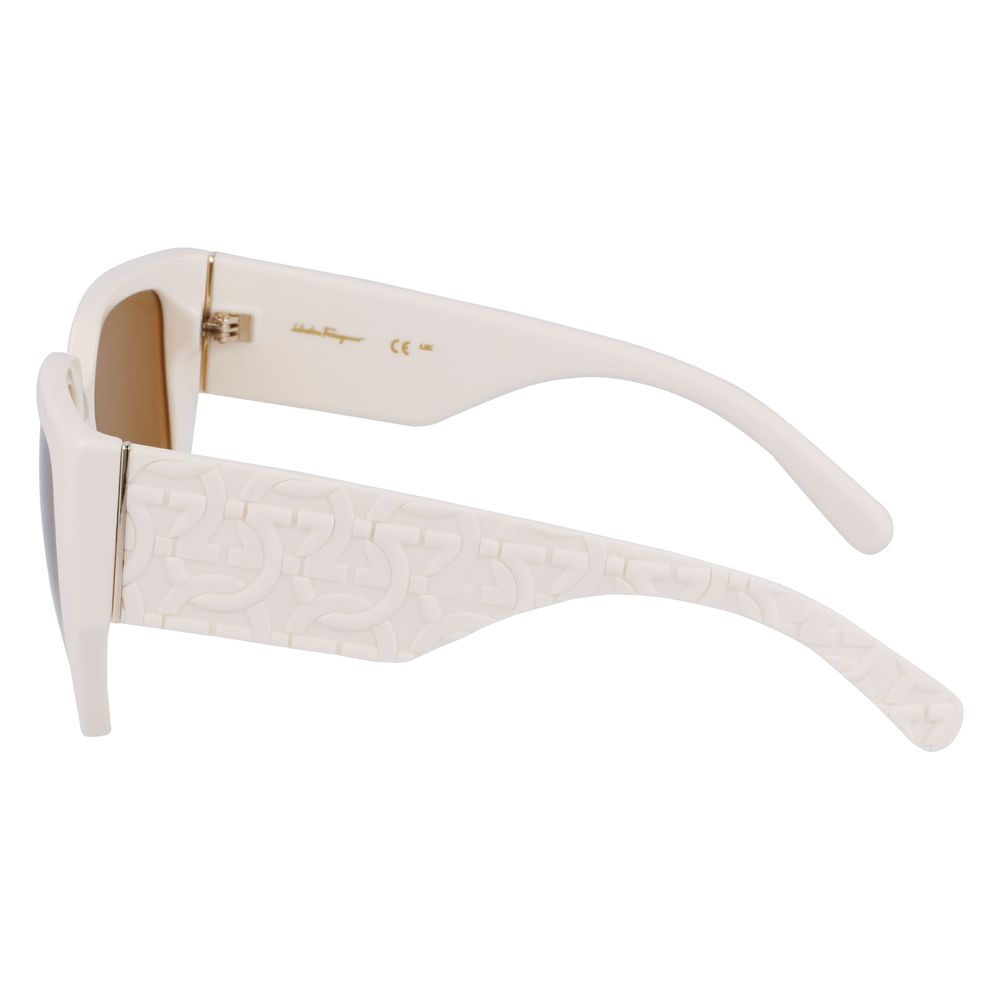 Ferragamo White Sunglasses for Women detail view