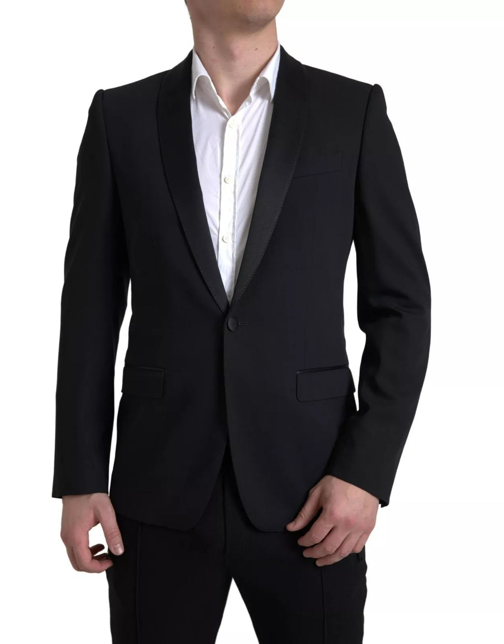 Dolce & Gabbana Blazer MARTINI en laine noire, à boutonnage simpleclothing