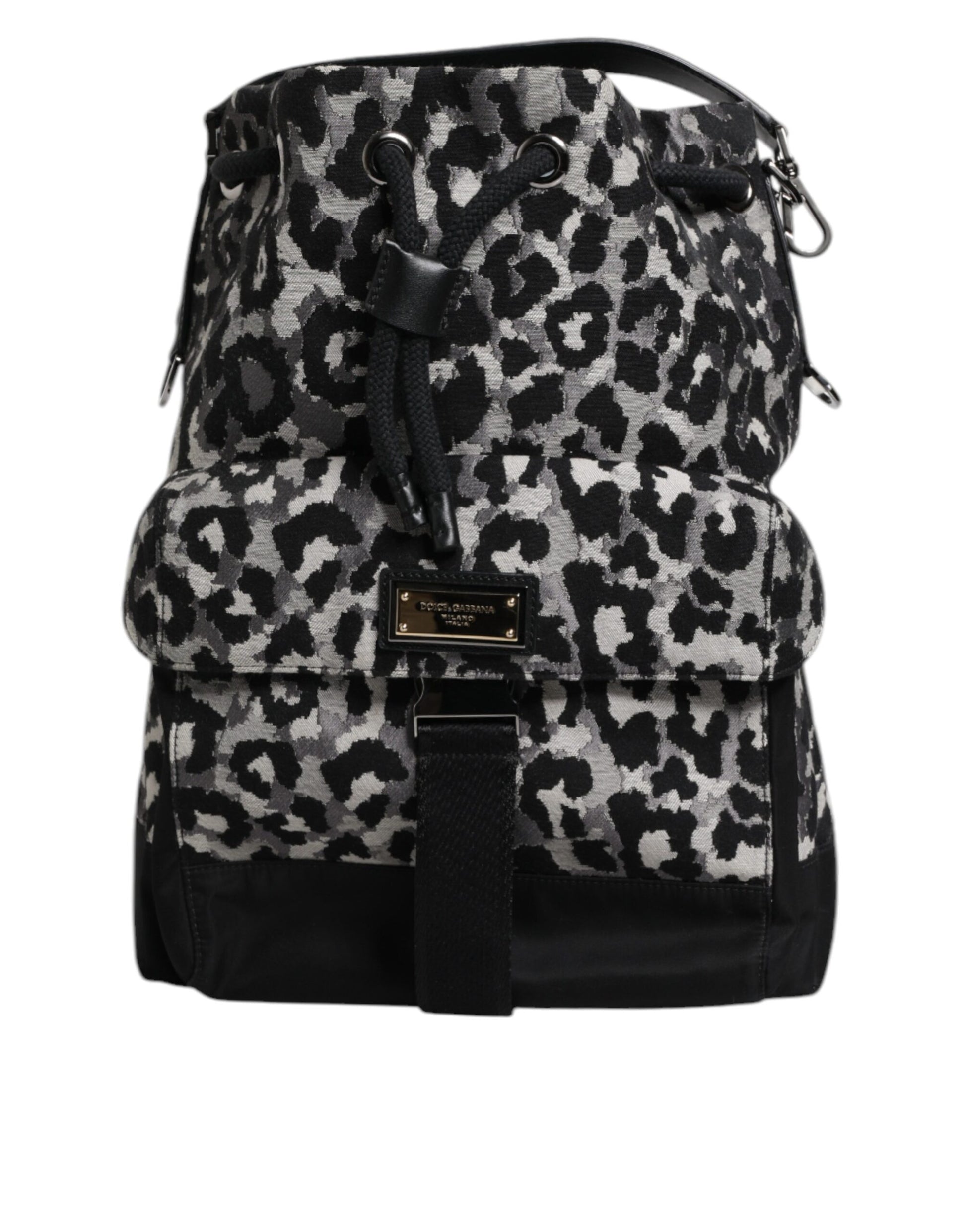 Mehrfarbige Hobo-Umhängetasche aus Jacquard mit Leopardenmuster von Dolce &amp; Gabbana