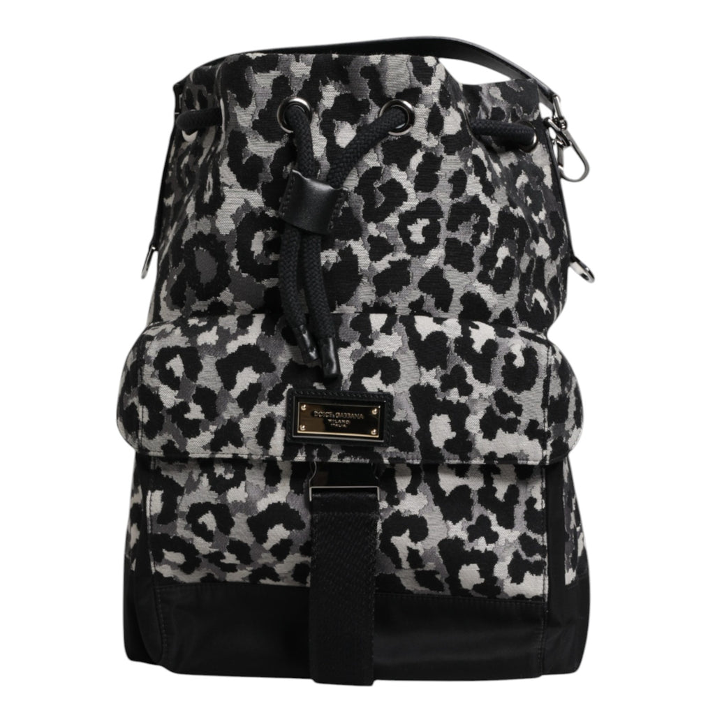 Mehrfarbige Hobo-Umhängetasche aus Jacquard mit Leopardenmuster von Dolce &amp; Gabbana