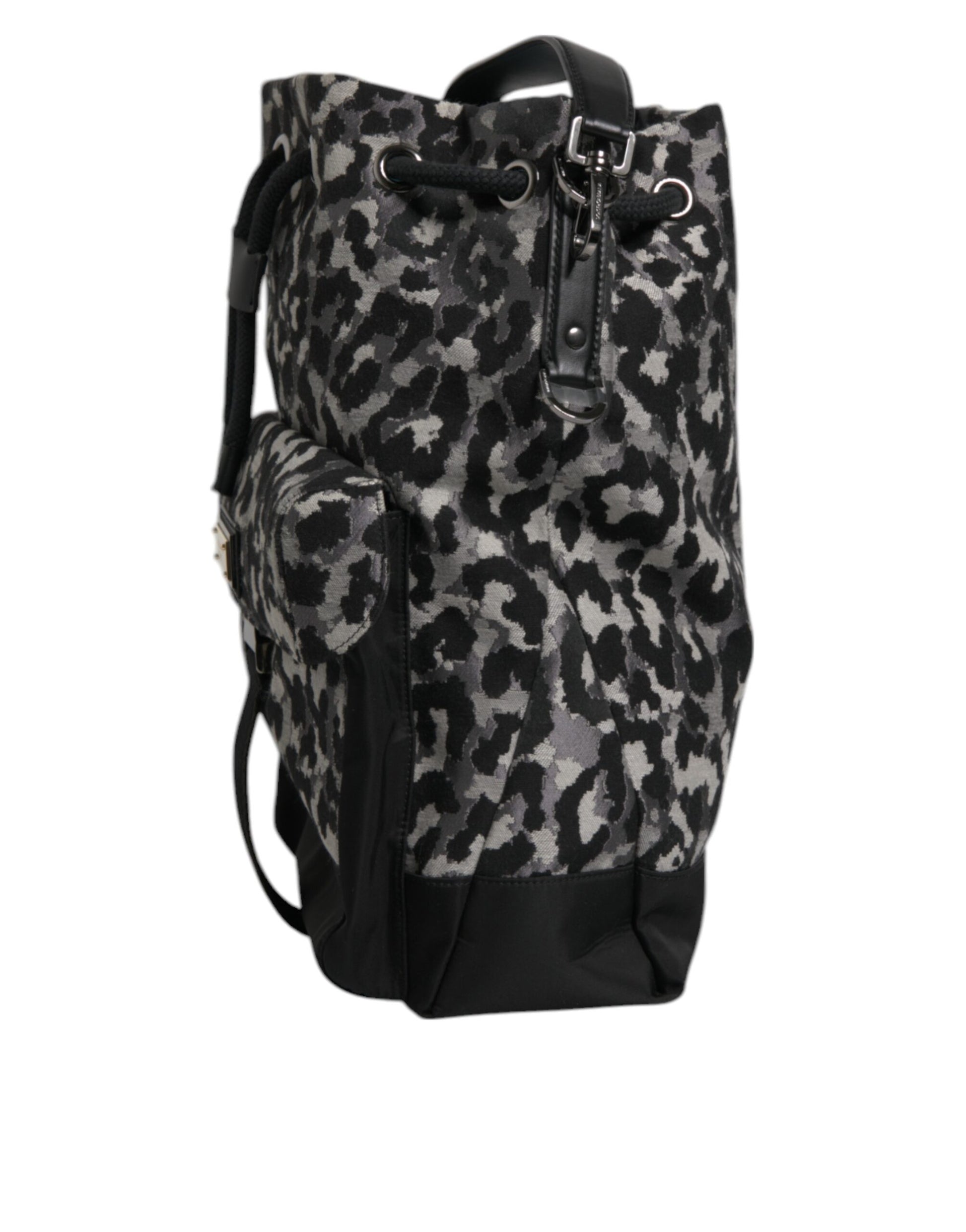 Mehrfarbige Hobo-Umhängetasche aus Jacquard mit Leopardenmuster von Dolce &amp; Gabbana