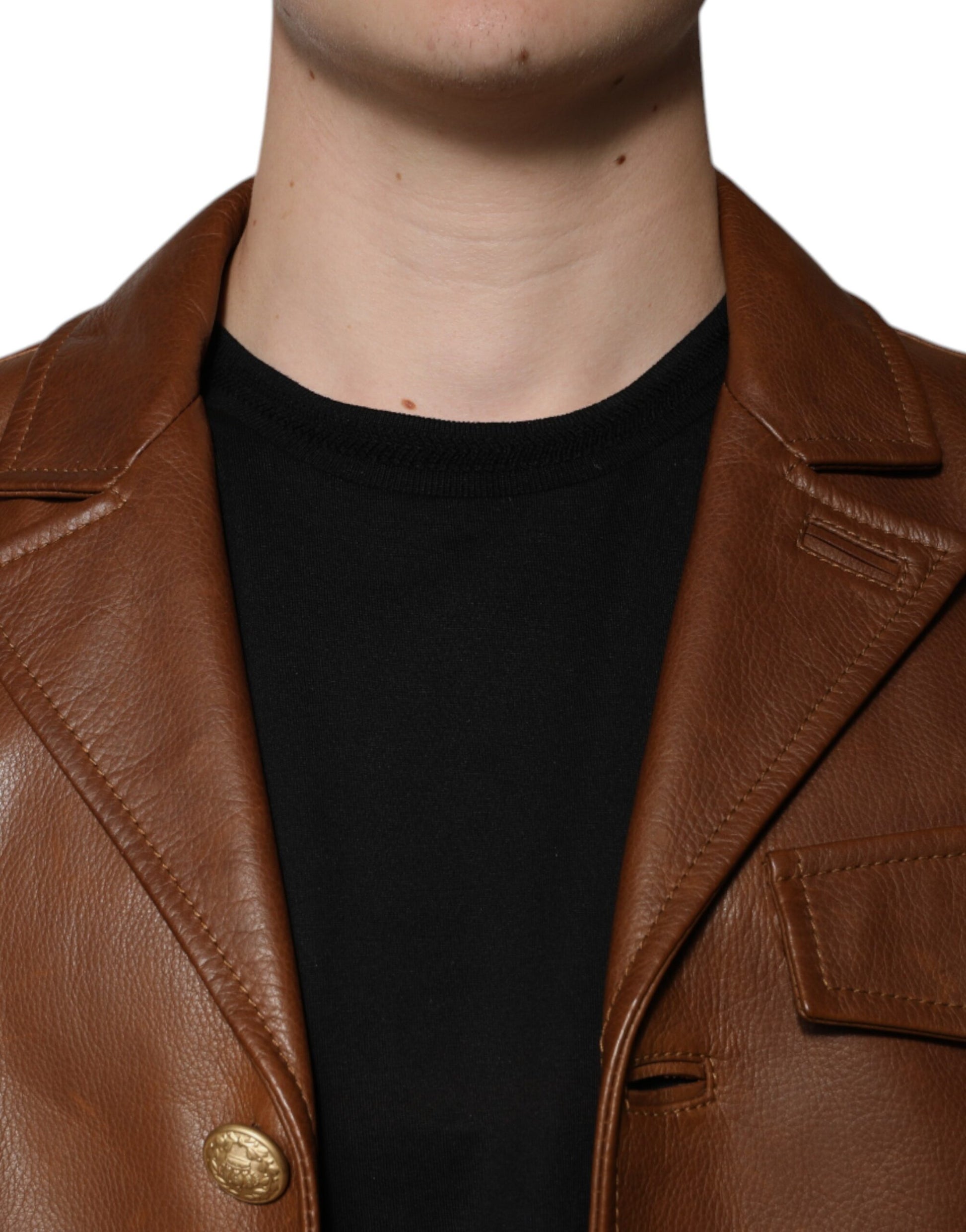 Dolce & Gabbana Brown Leather Jackets for Men additional view