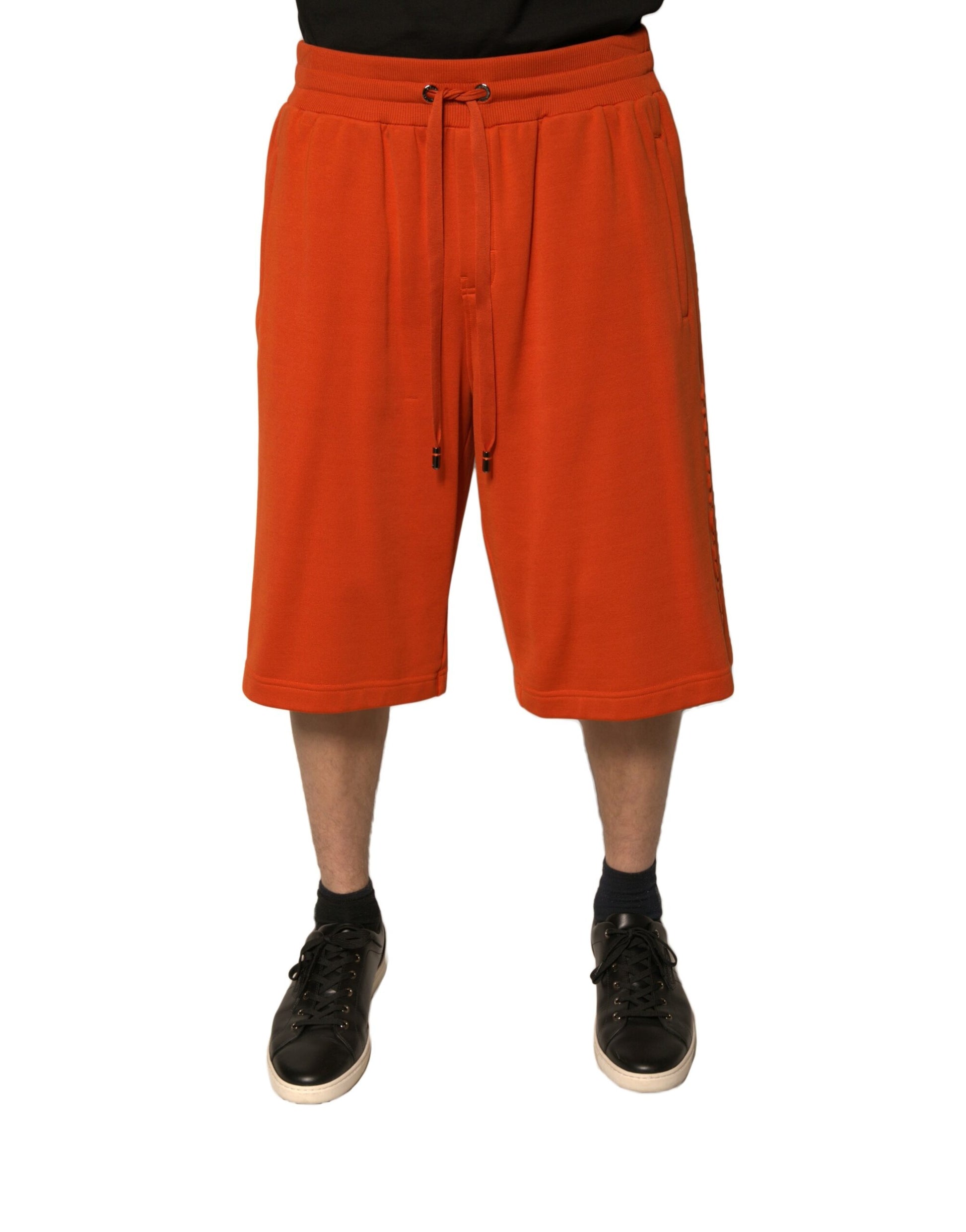 Shorts bermudas Dolce & Gabbana en coton mélangé orange pour homme