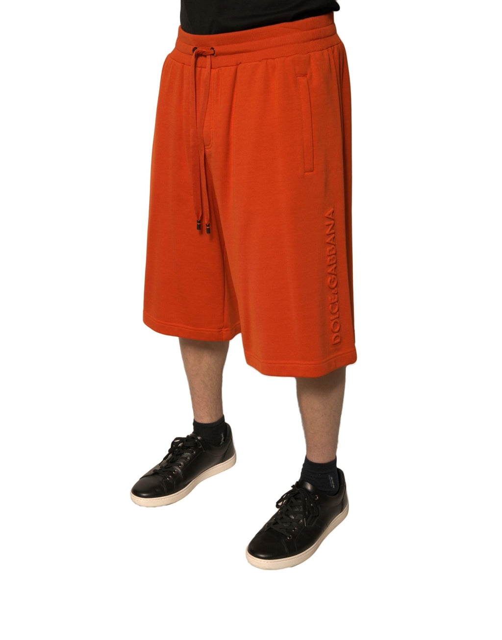 Shorts bermudas Dolce & Gabbana en coton mélangé orange pour homme