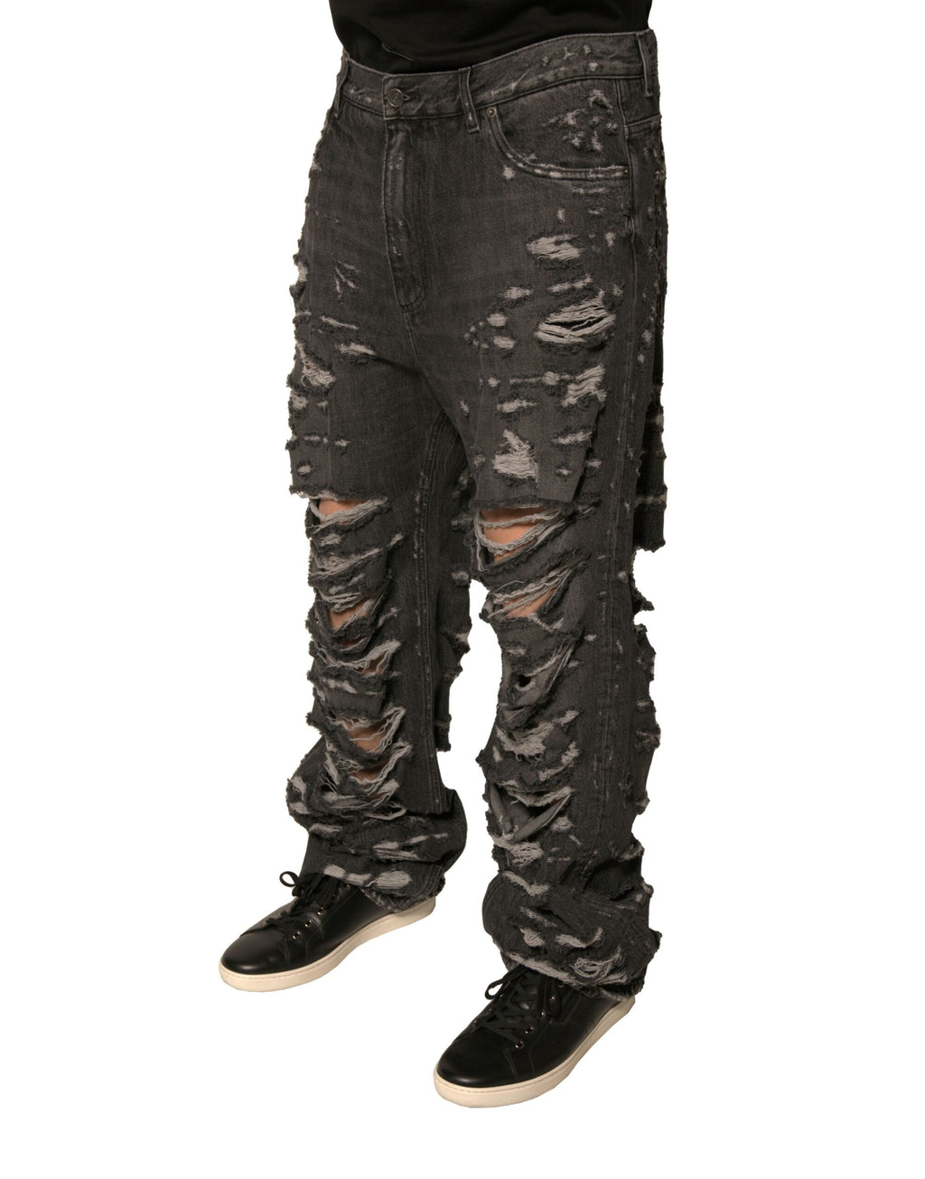 Dolce & Gabbana Grey Straight Leg Jeans for Men detail view