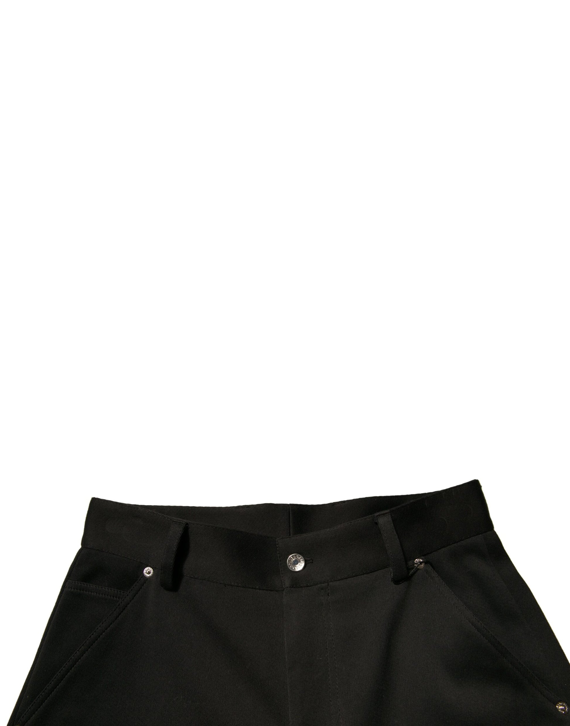 Pantalon court noir en coton taille mi-haute Dolce & Gabbana