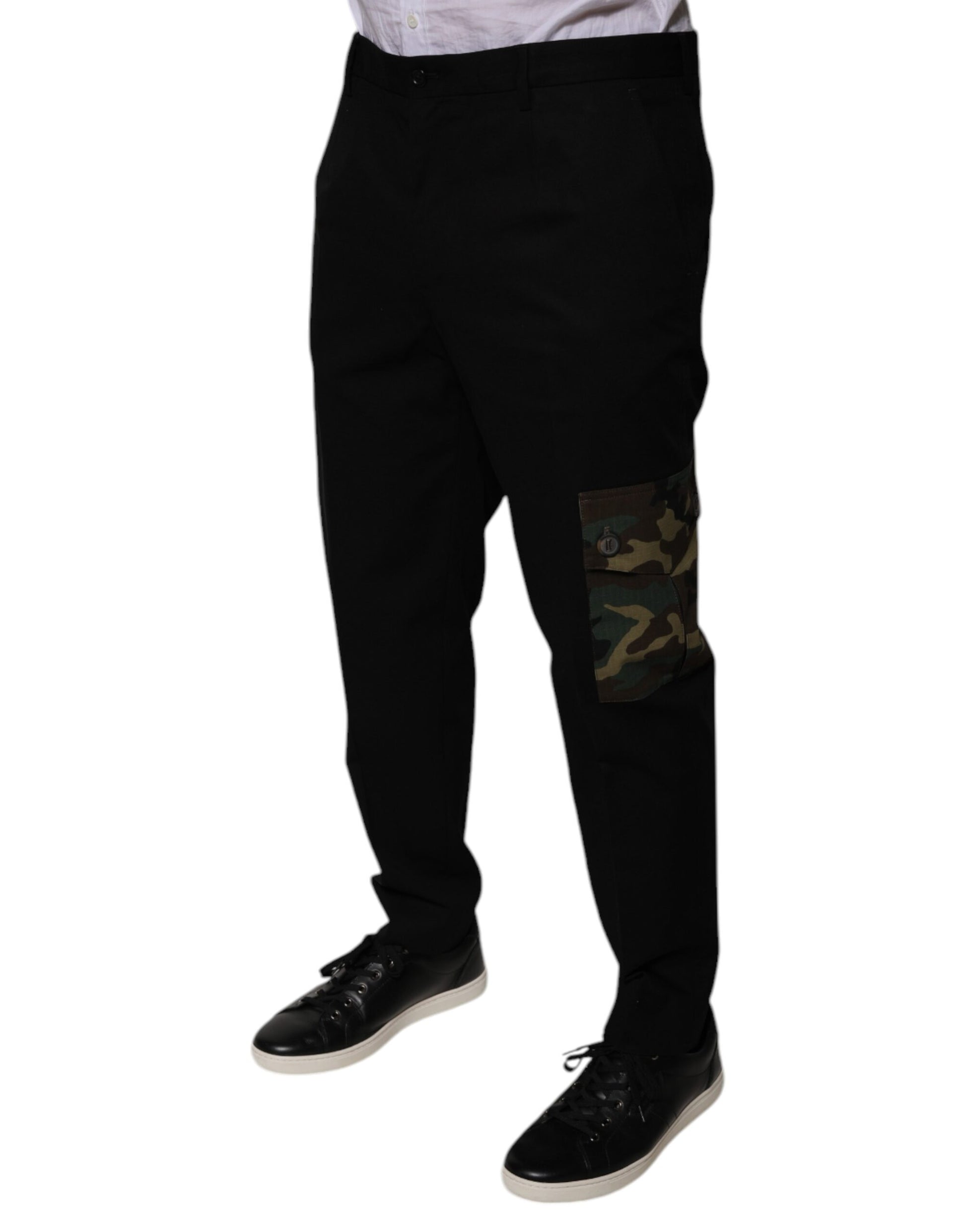 Dolce & Gabbana Black Cargo Pants for Men detail view
