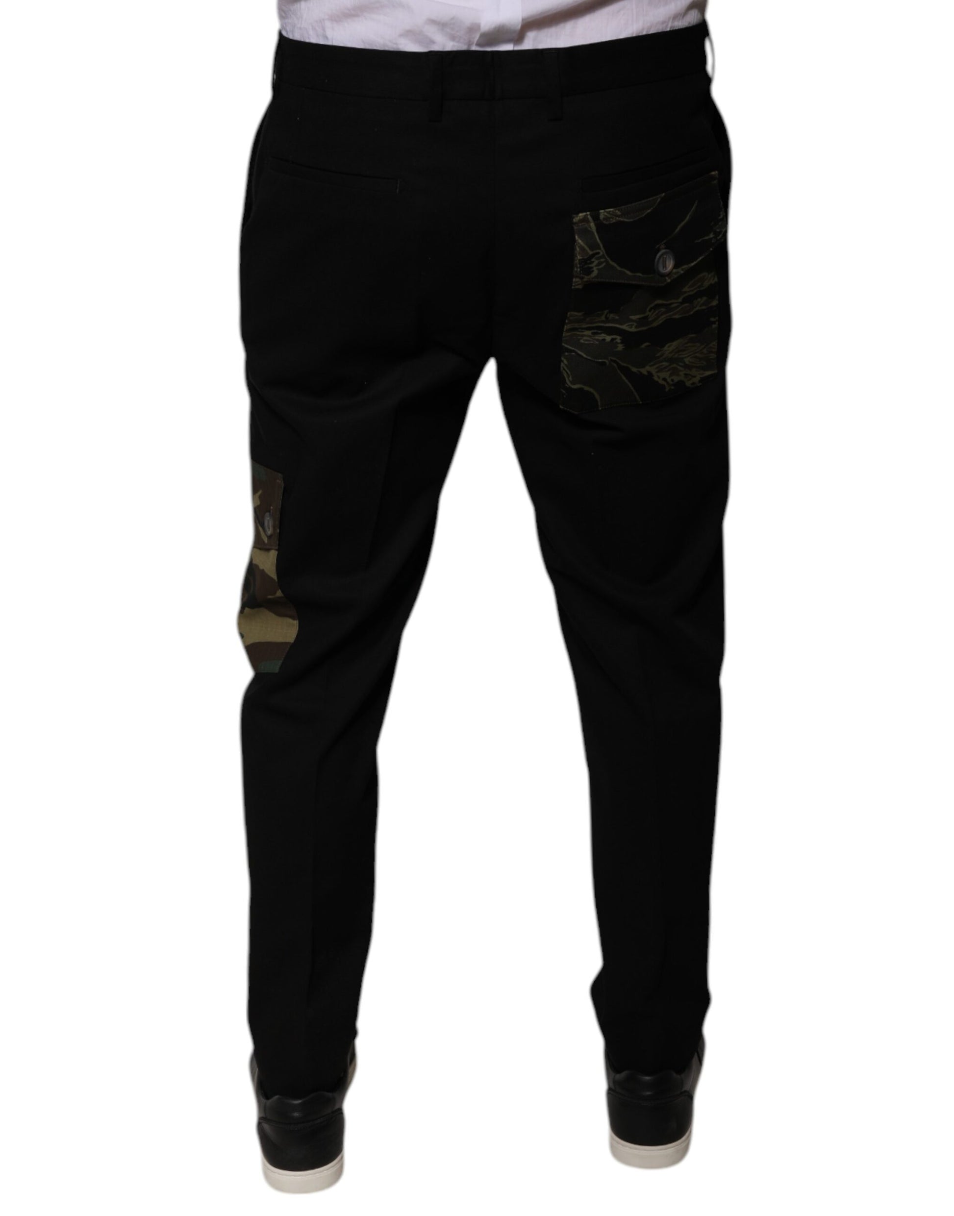 Dolce & Gabbana Black Cargo Pants for Men side view