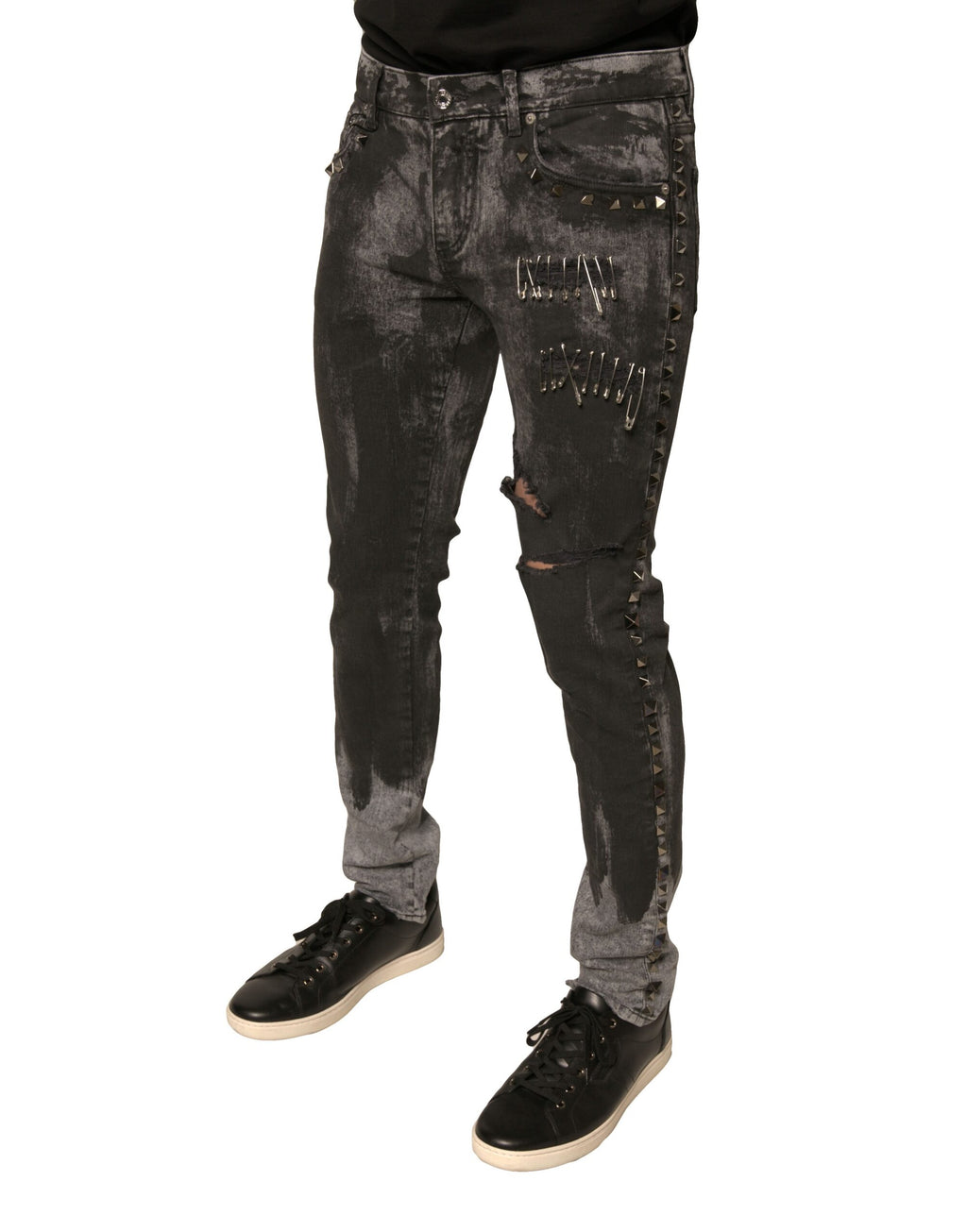 Dolce & Gabbana Grey Skinny Jeans for Men detail view
